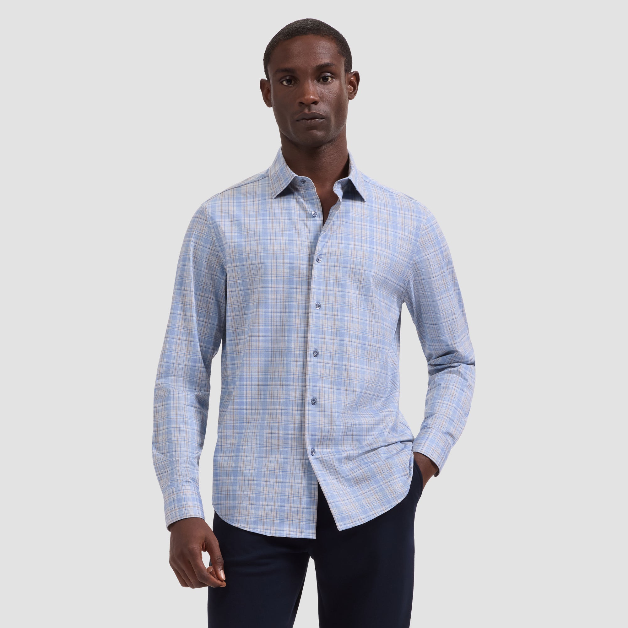 Jimmy OoohCotton Double-Sided Plaid & Abstract Shirt