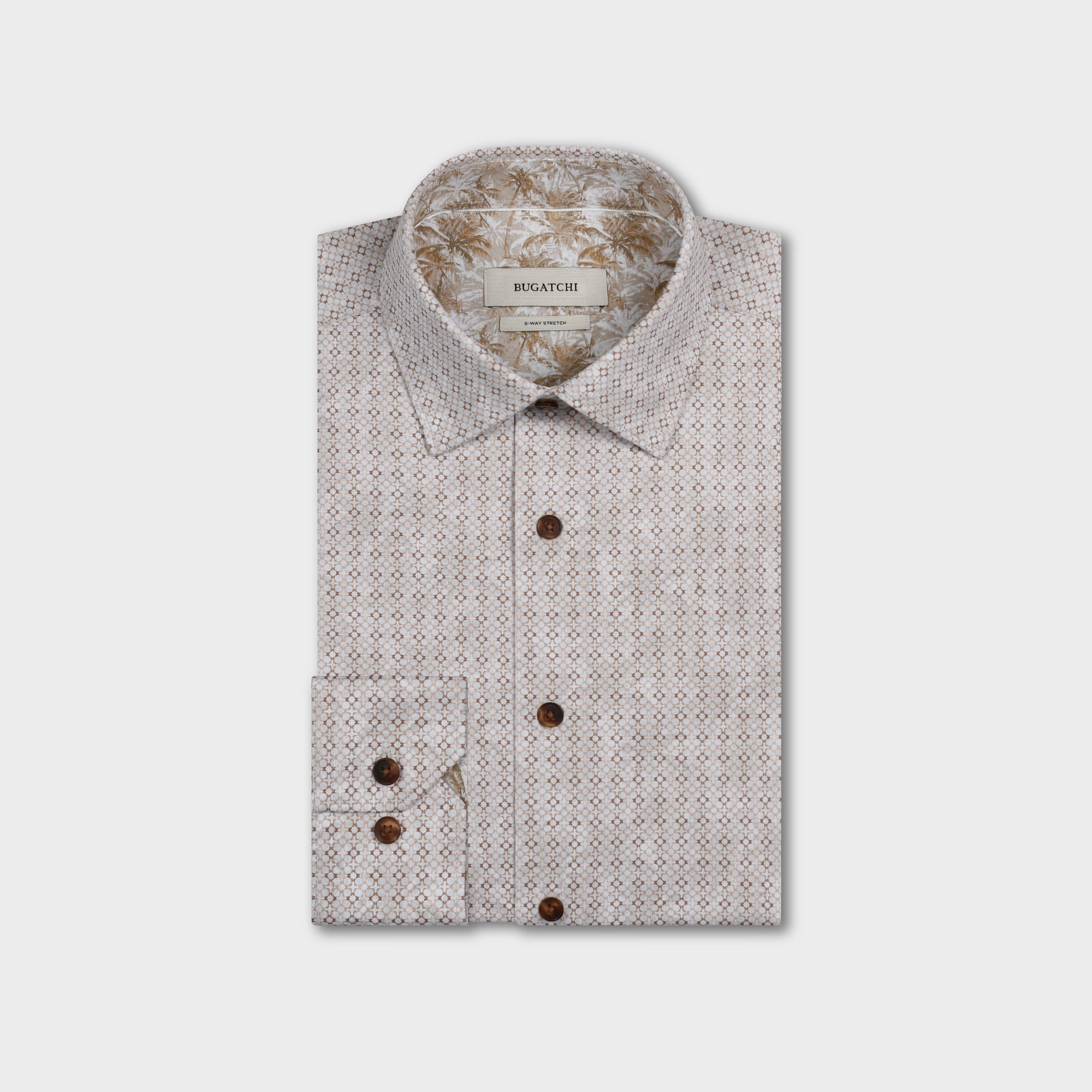 Jimmy OoohCotton Double-Sided Geometric & Palm Shirt