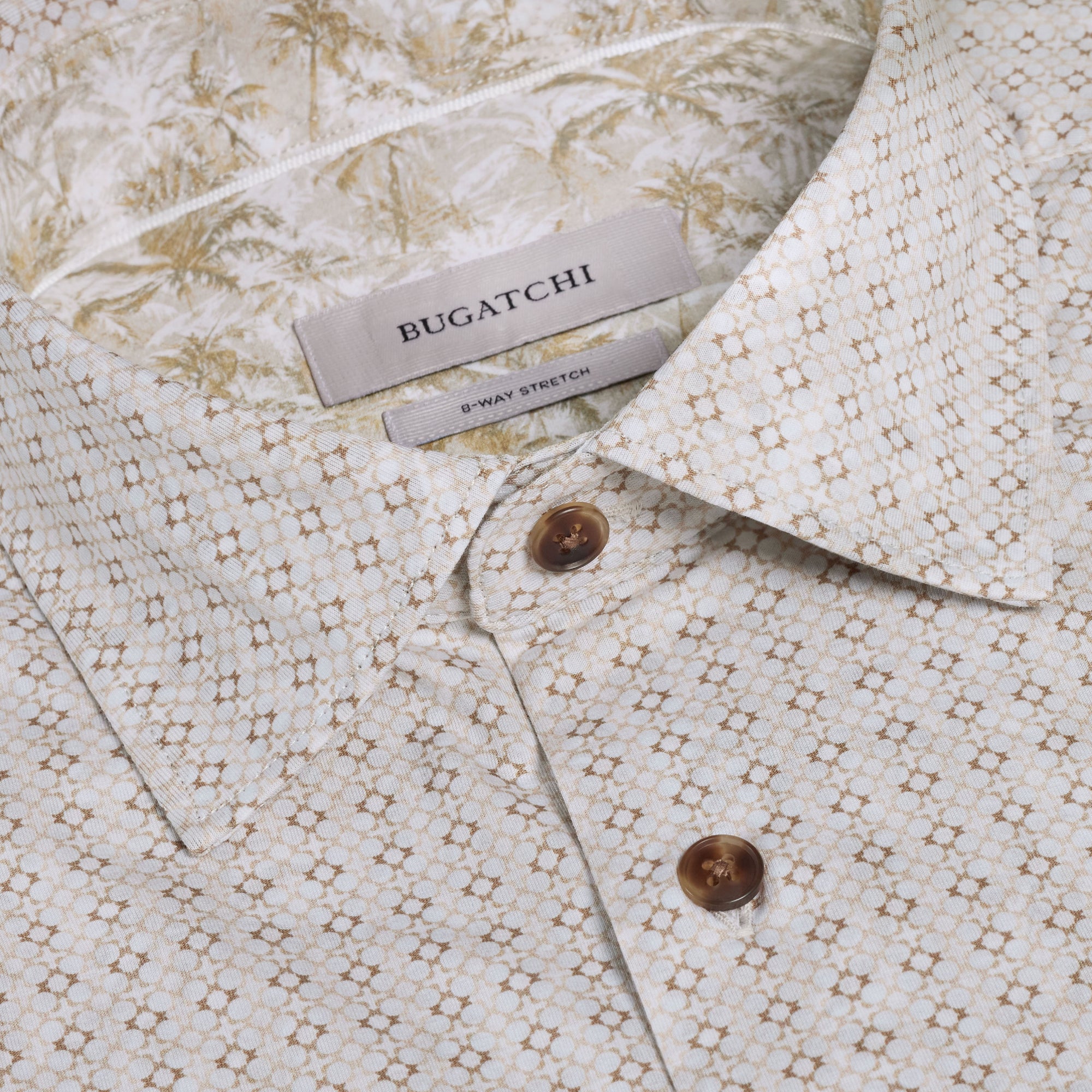 Jimmy OoohCotton Double-Sided Geometric & Palm Shirt