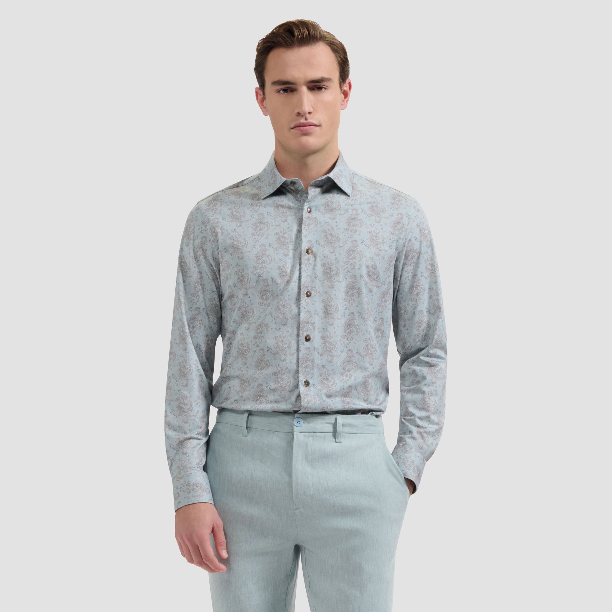 Jimmy OoohCotton Double-Sided Paisley & Geometric Shirt