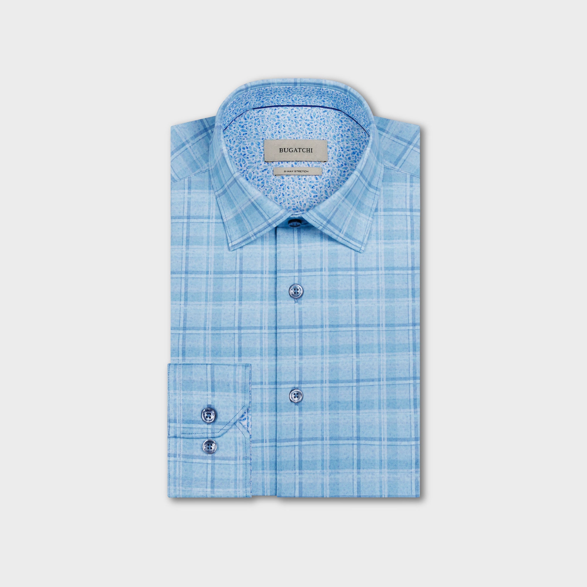 Jimmy OoohCotton Double-Sided Plaid & Floral Shirt