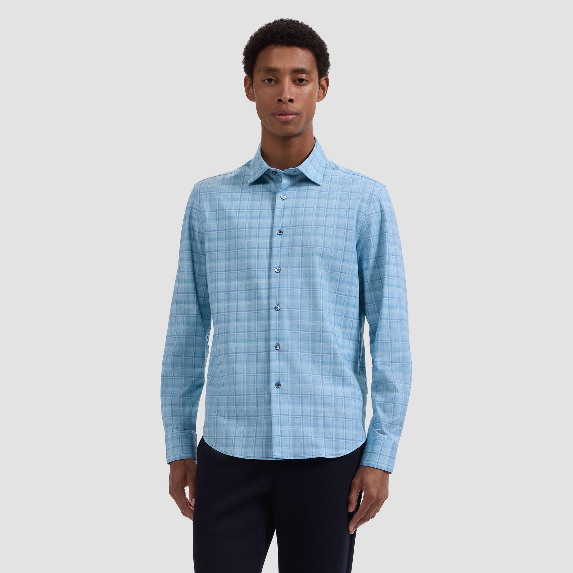 Jimmy OoohCotton Double-Sided Plaid & Floral Shirt