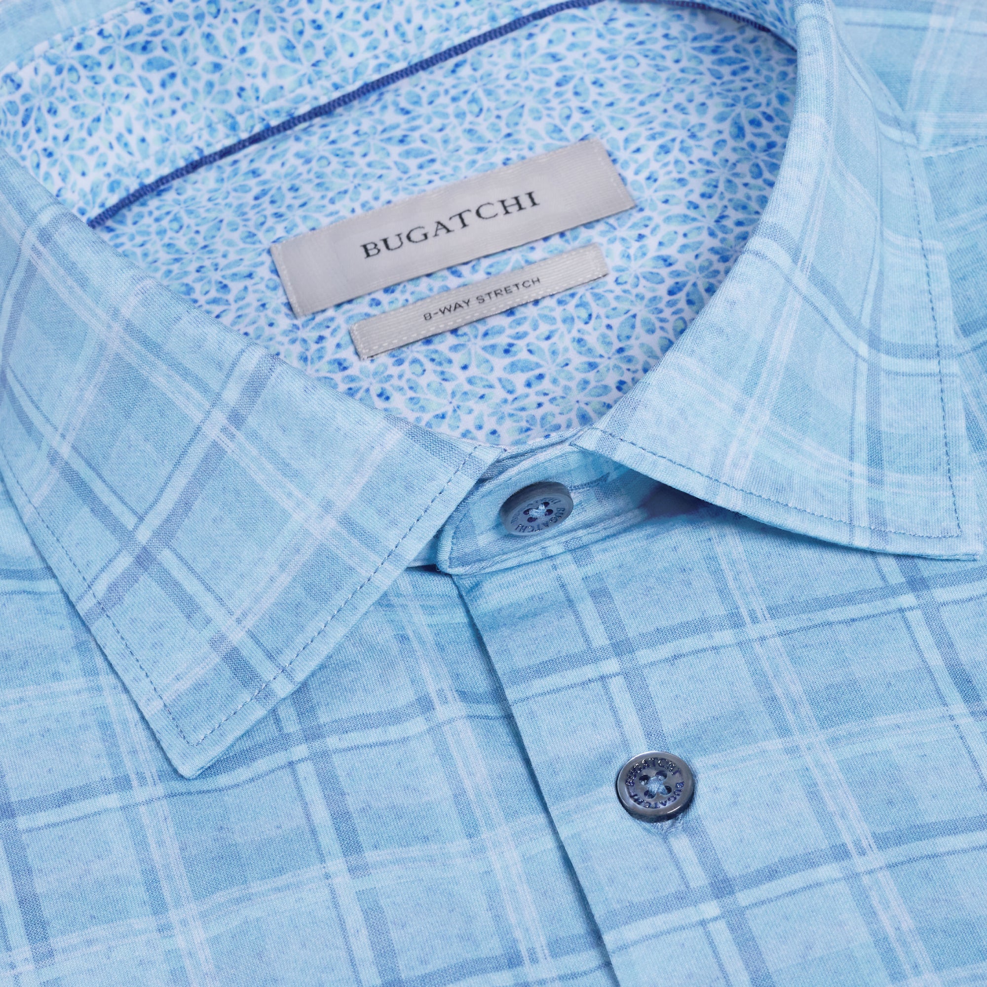 Jimmy OoohCotton Double-Sided Plaid & Floral Shirt