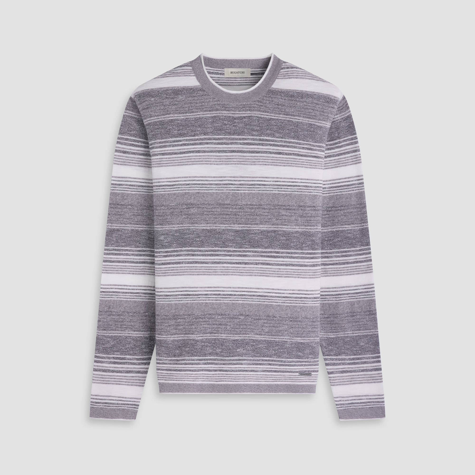 Textured Stripe Crewneck Sweater