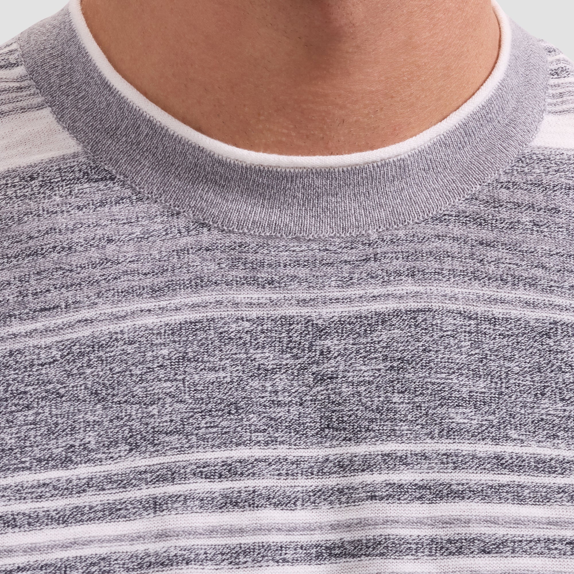 Textured Stripe Crewneck Sweater