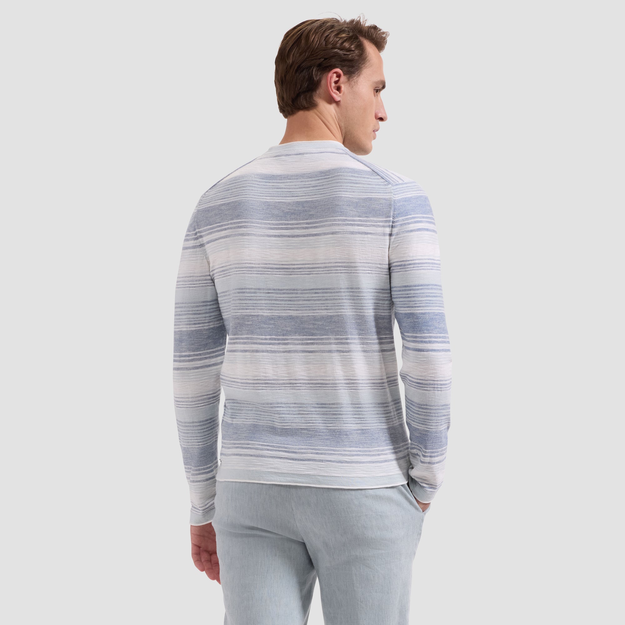 Textured Stripe Crewneck Sweater