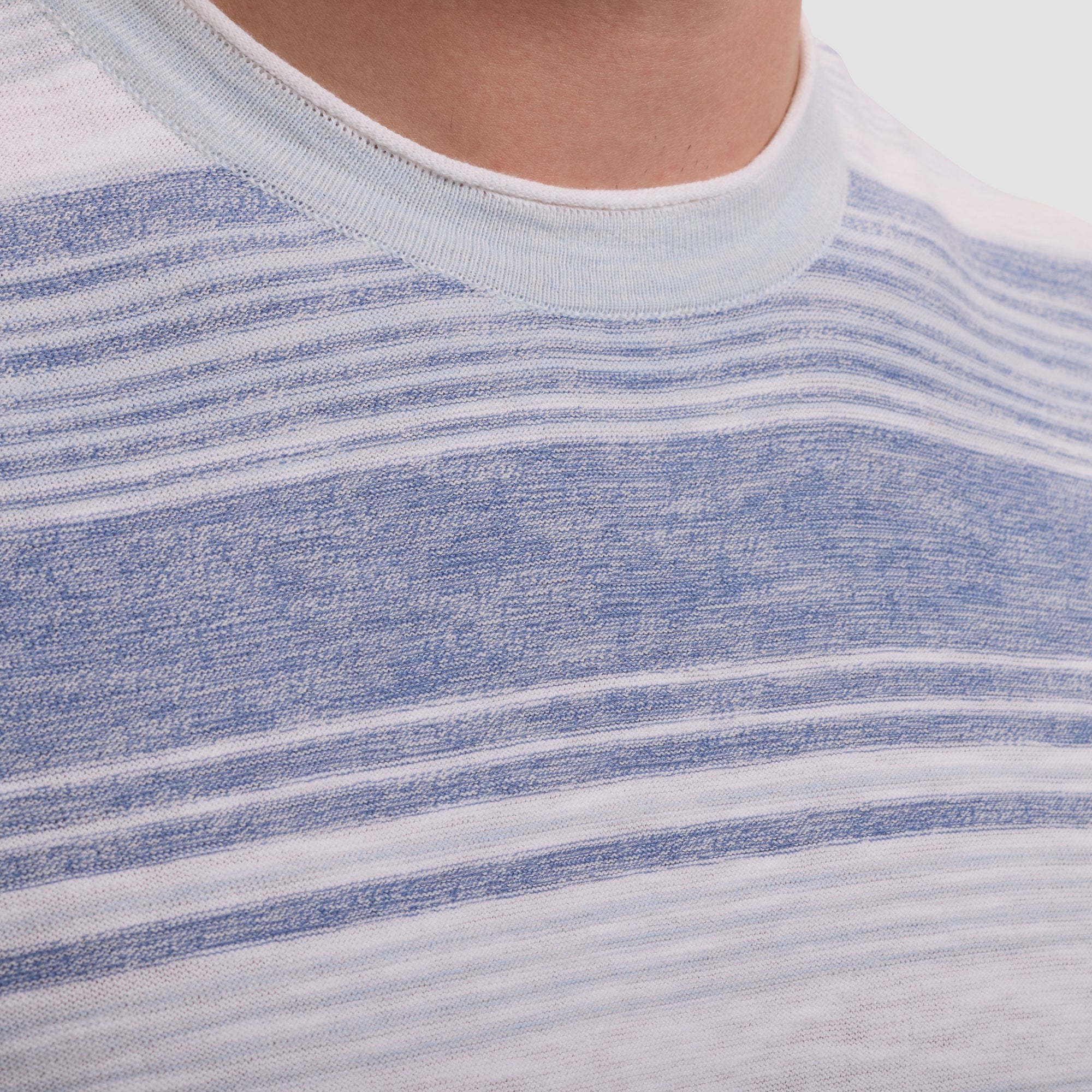 Textured Stripe Crewneck Sweater