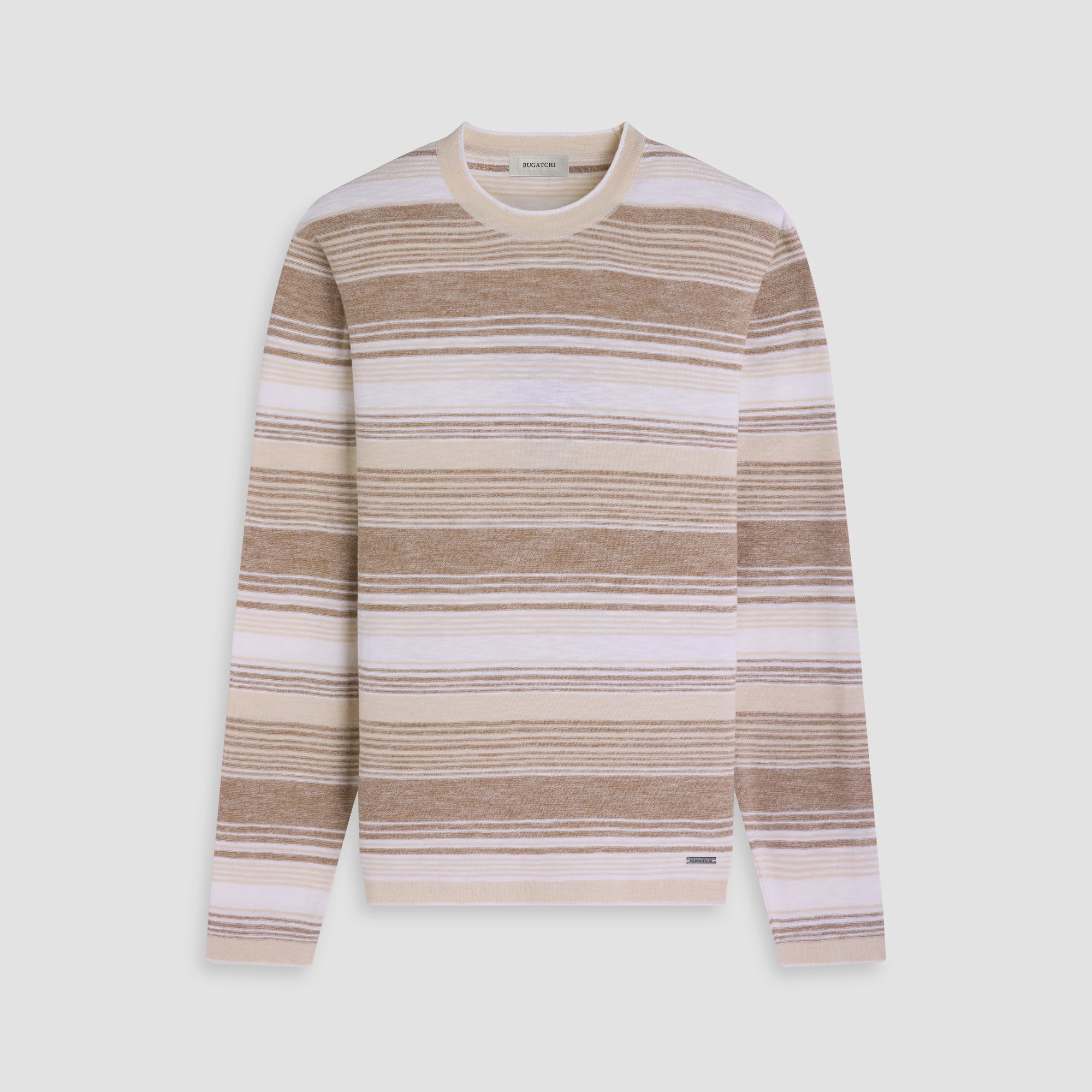 Textured Stripe Crewneck Sweater