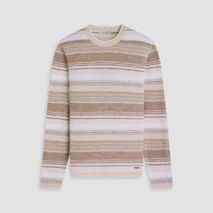 Textured Stripe Crewneck Sweater