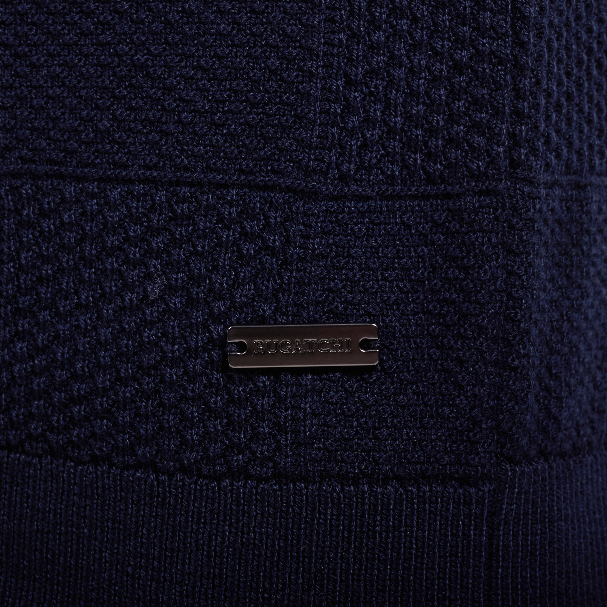 Textured Check Short-Sleeve Polo Sweater