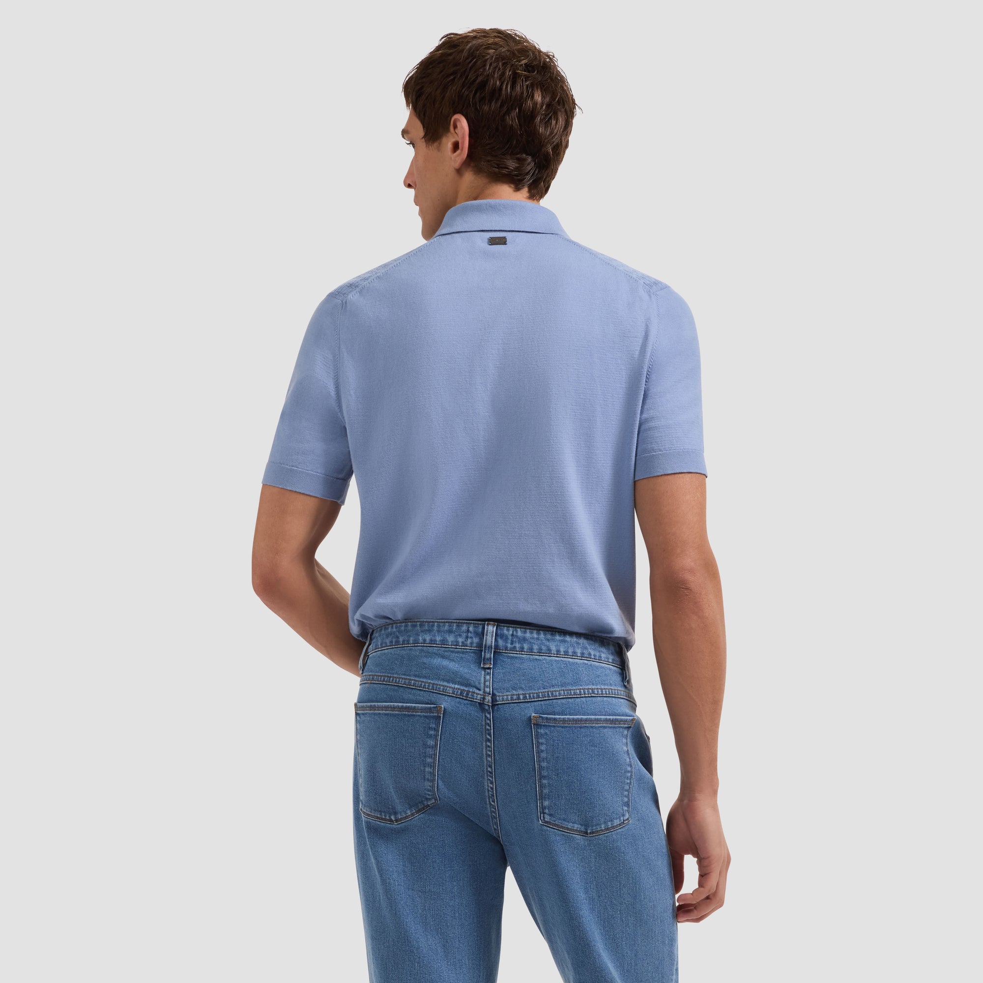 Basketweave Button-Front Short-Sleeve Sweater