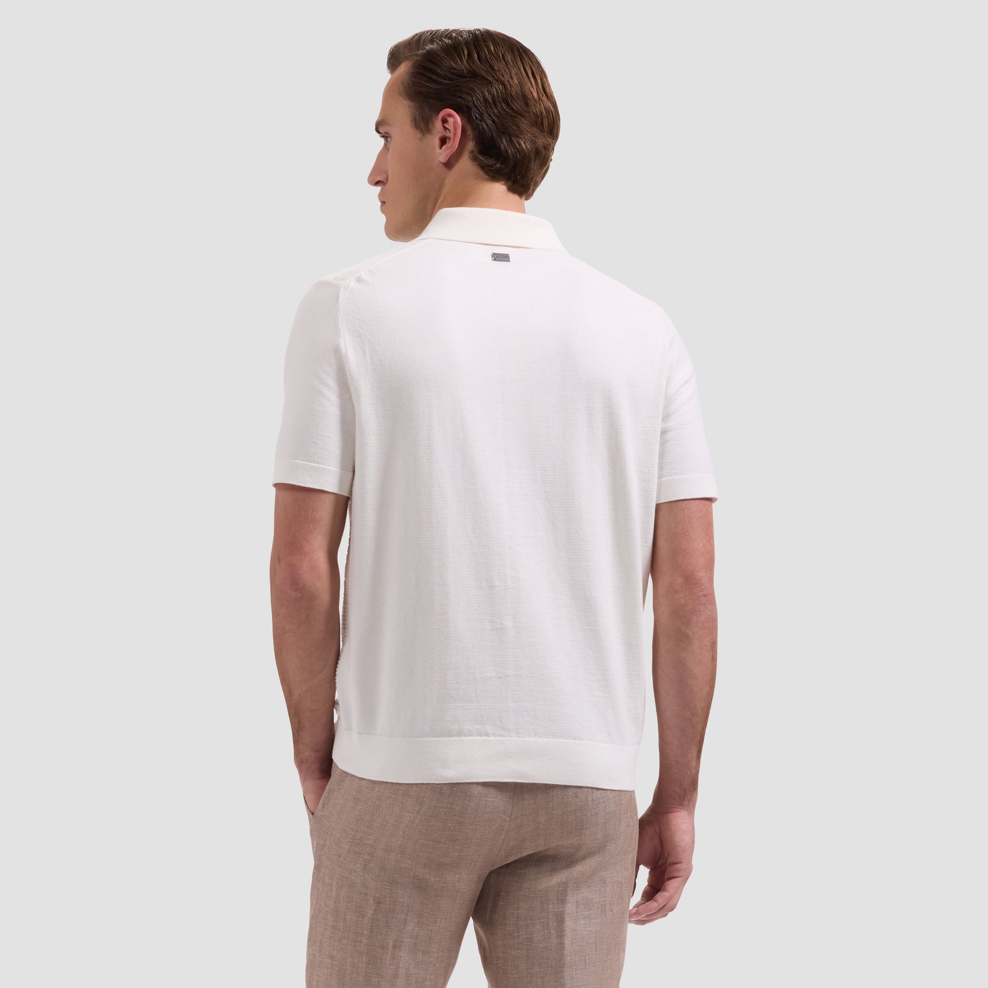 Basketweave Button-Front Short-Sleeve Sweater