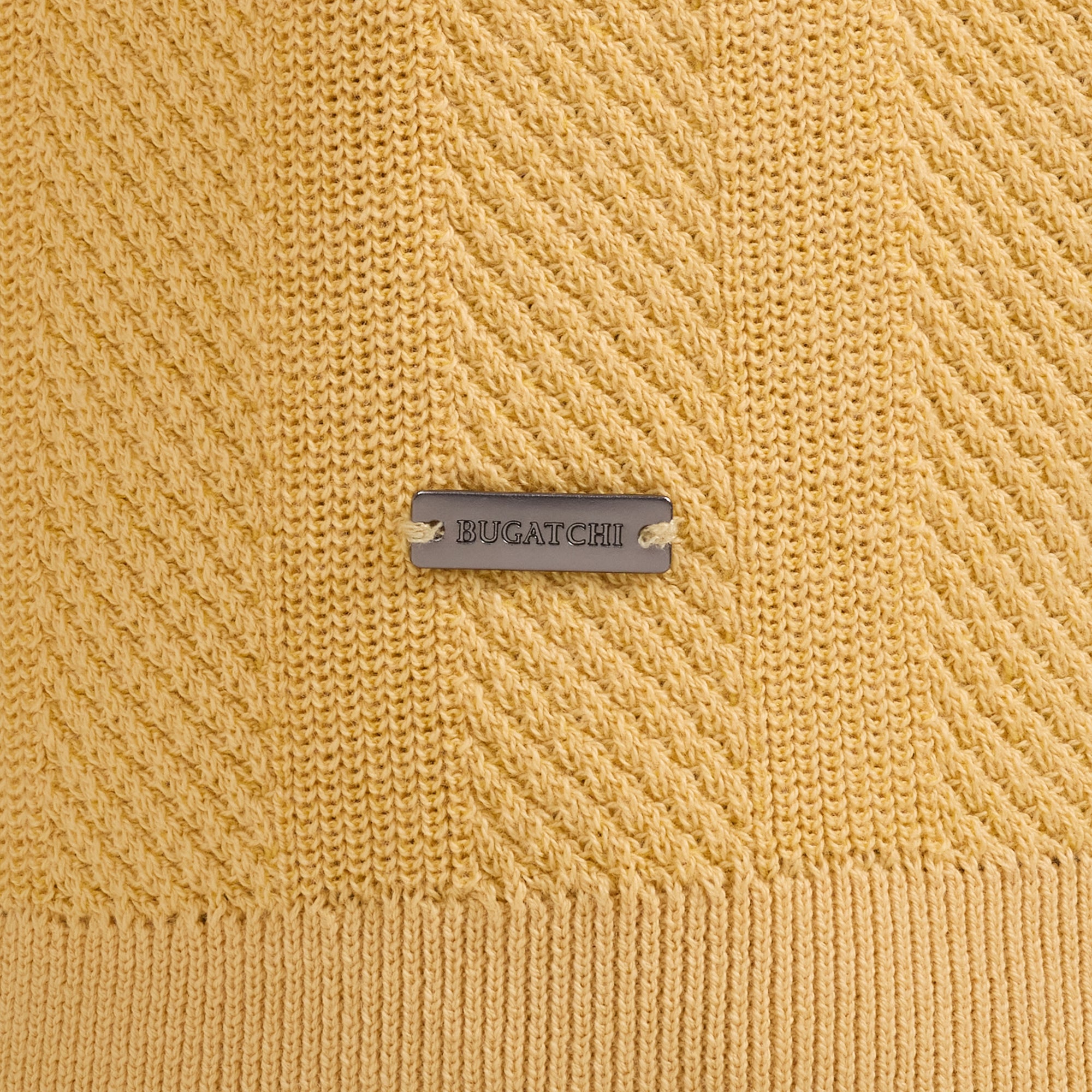 Textured Stripe Johnny Collar Short-Sleeve Sweater