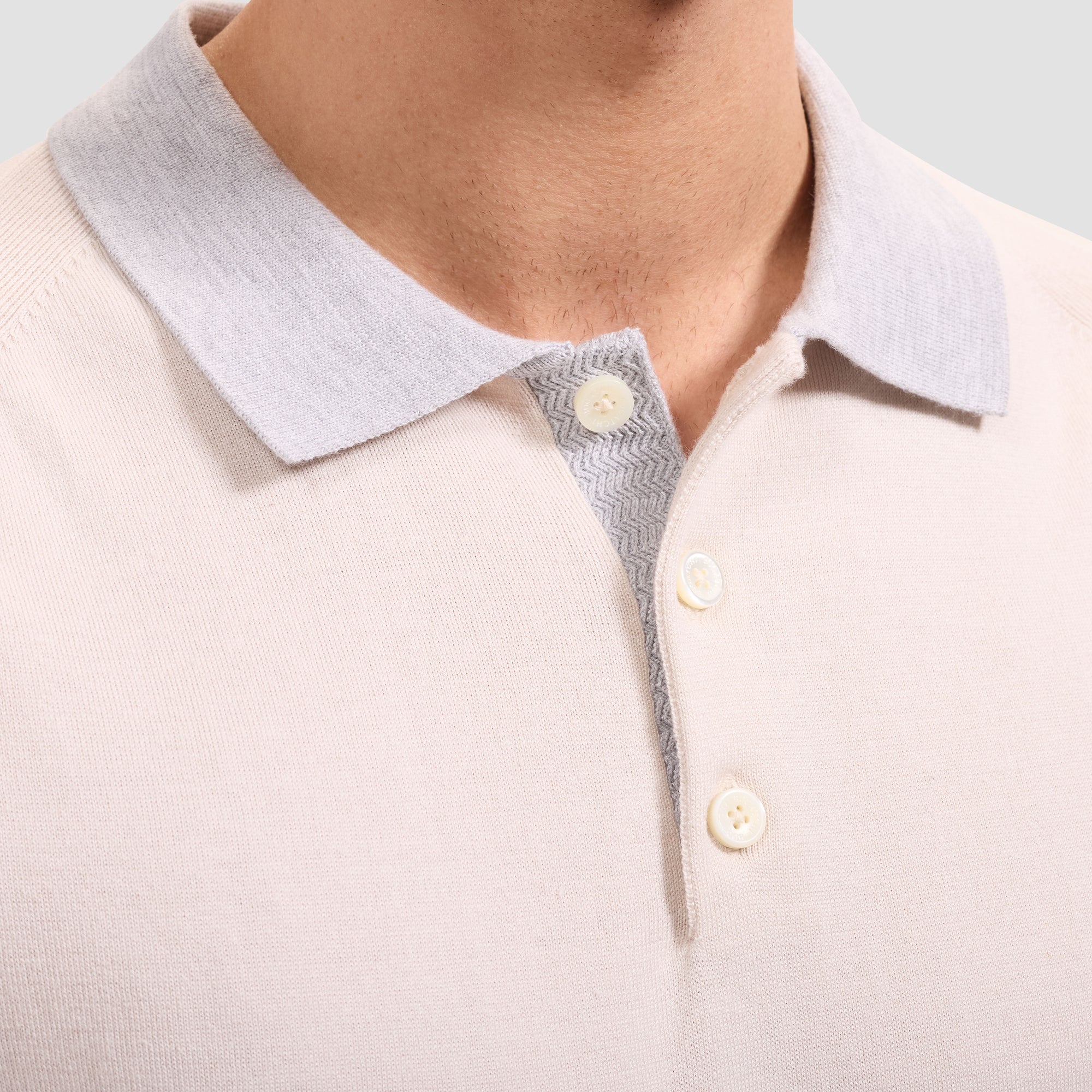 Jersey Knit Short-Sleeve Polo Sweater