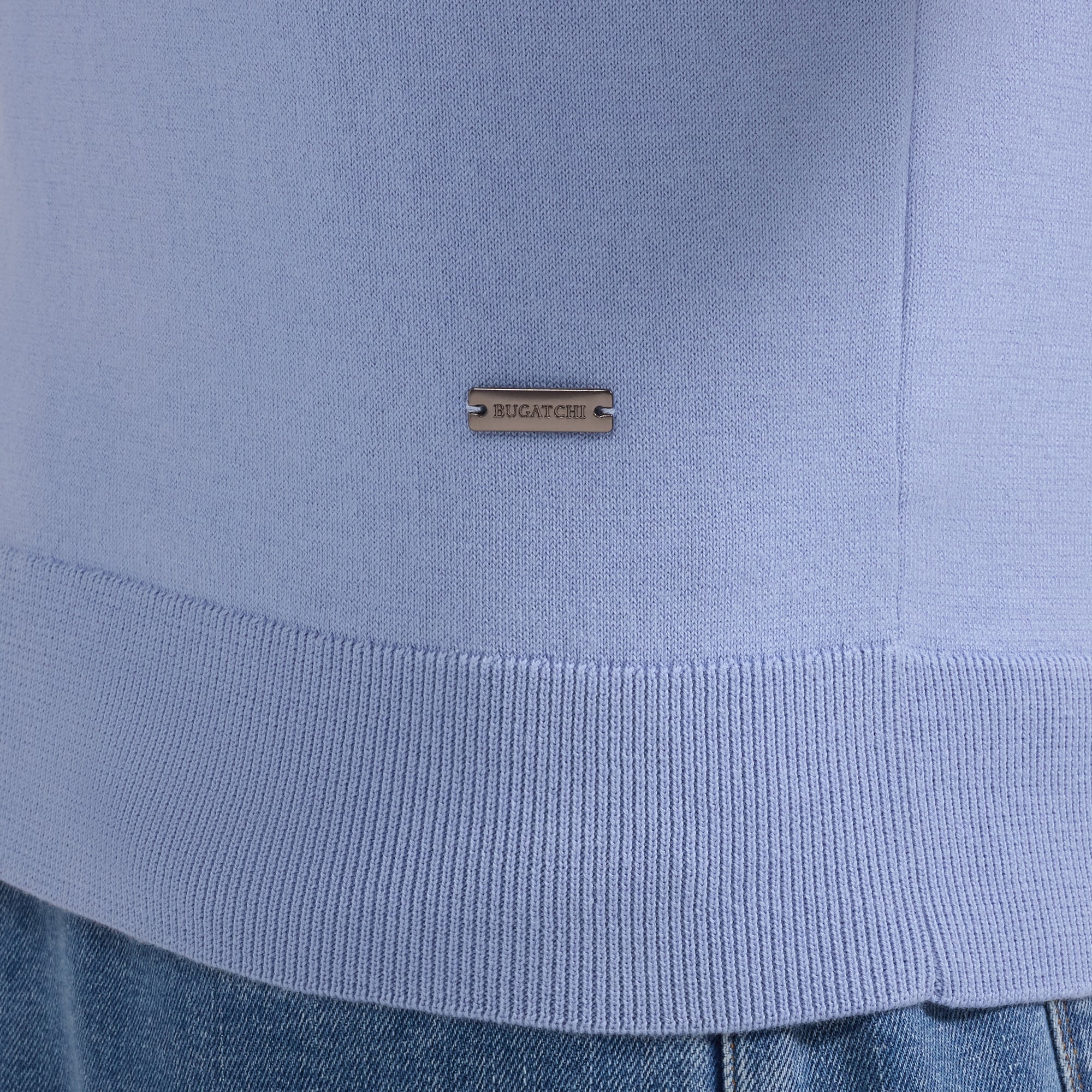 Waffle Panel Quarter Zip Short-Sleeve Polo Sweater