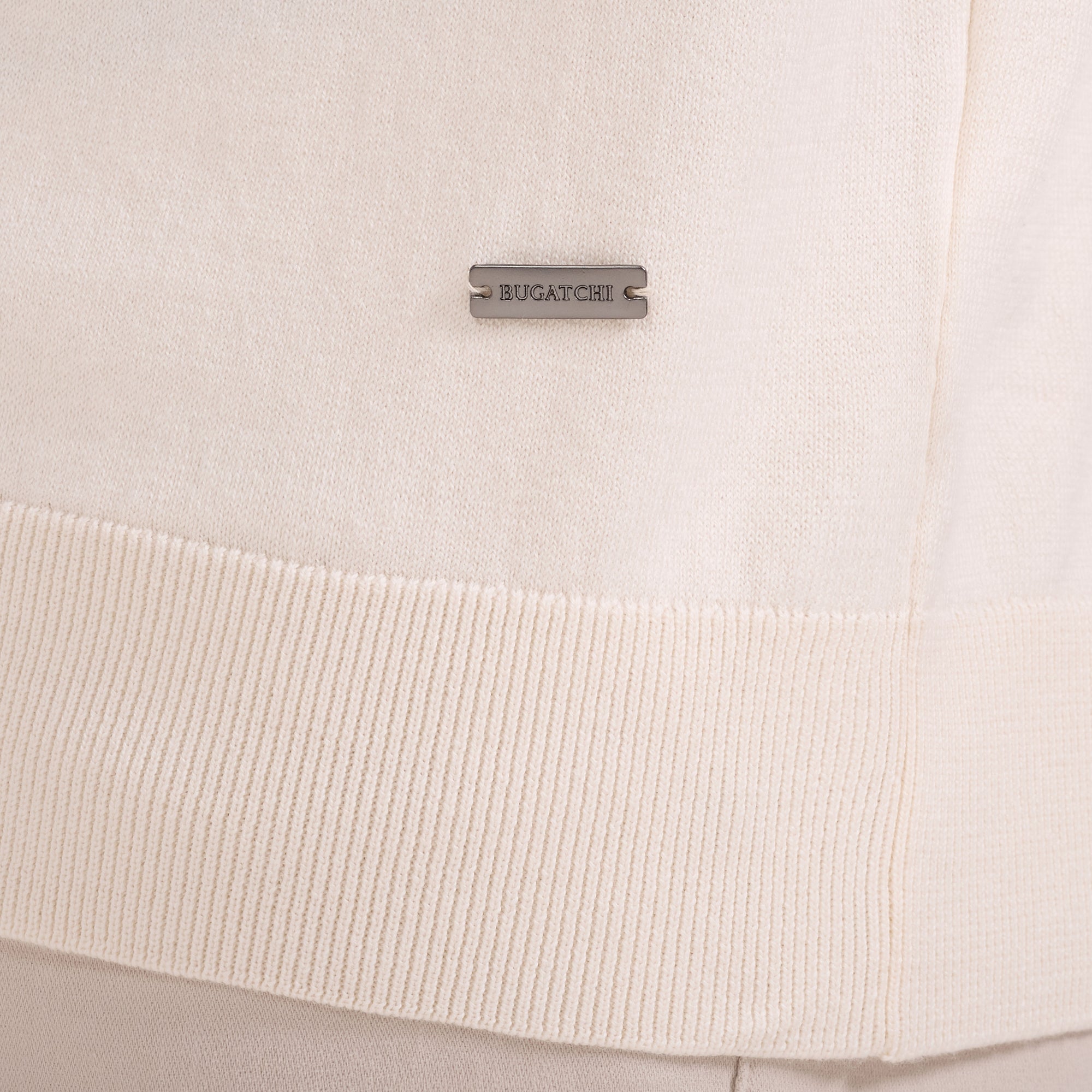 Waffle Panel Quarter Zip Short-Sleeve Polo Sweater