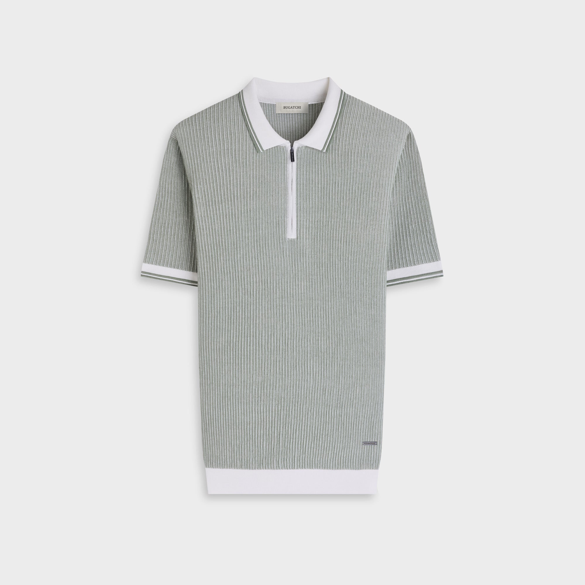 Ottoman Rib Quarter Zip Short-Sleeve Polo Sweater
