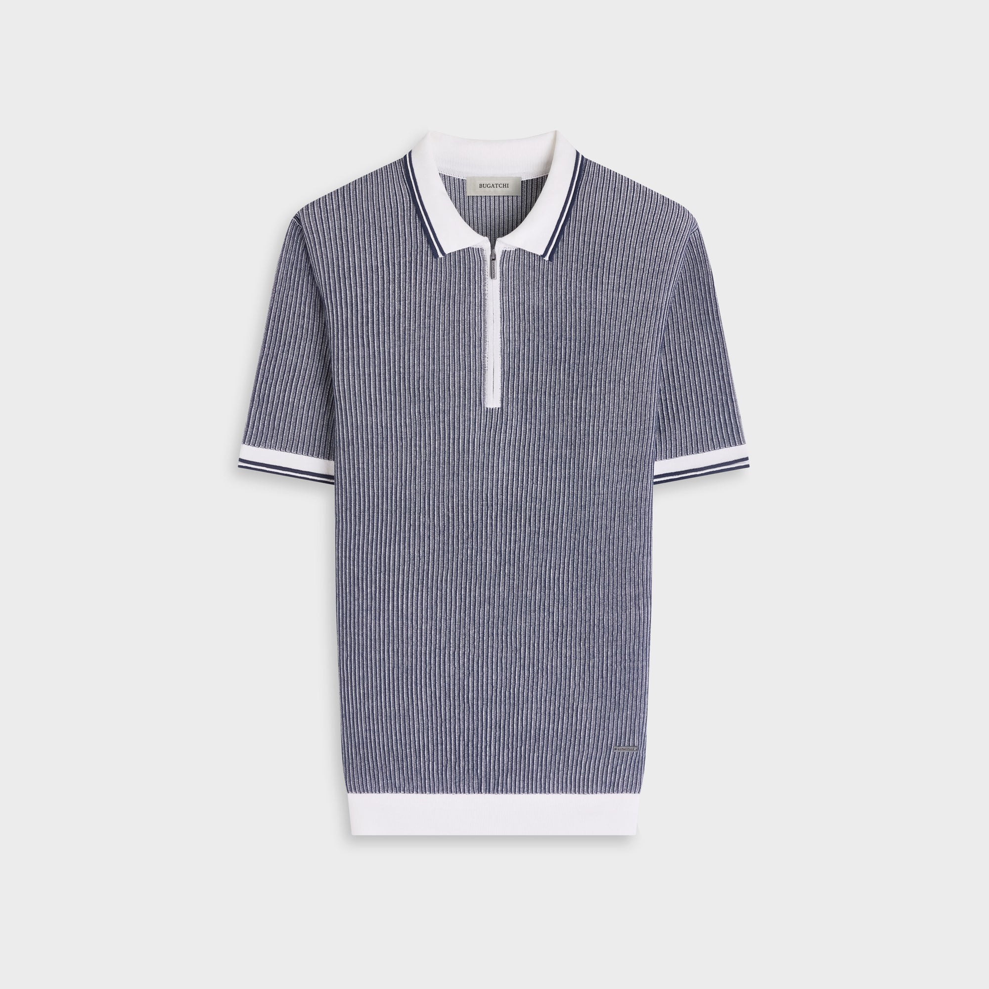 Ottoman Rib Quarter Zip Short-Sleeve Polo Sweater