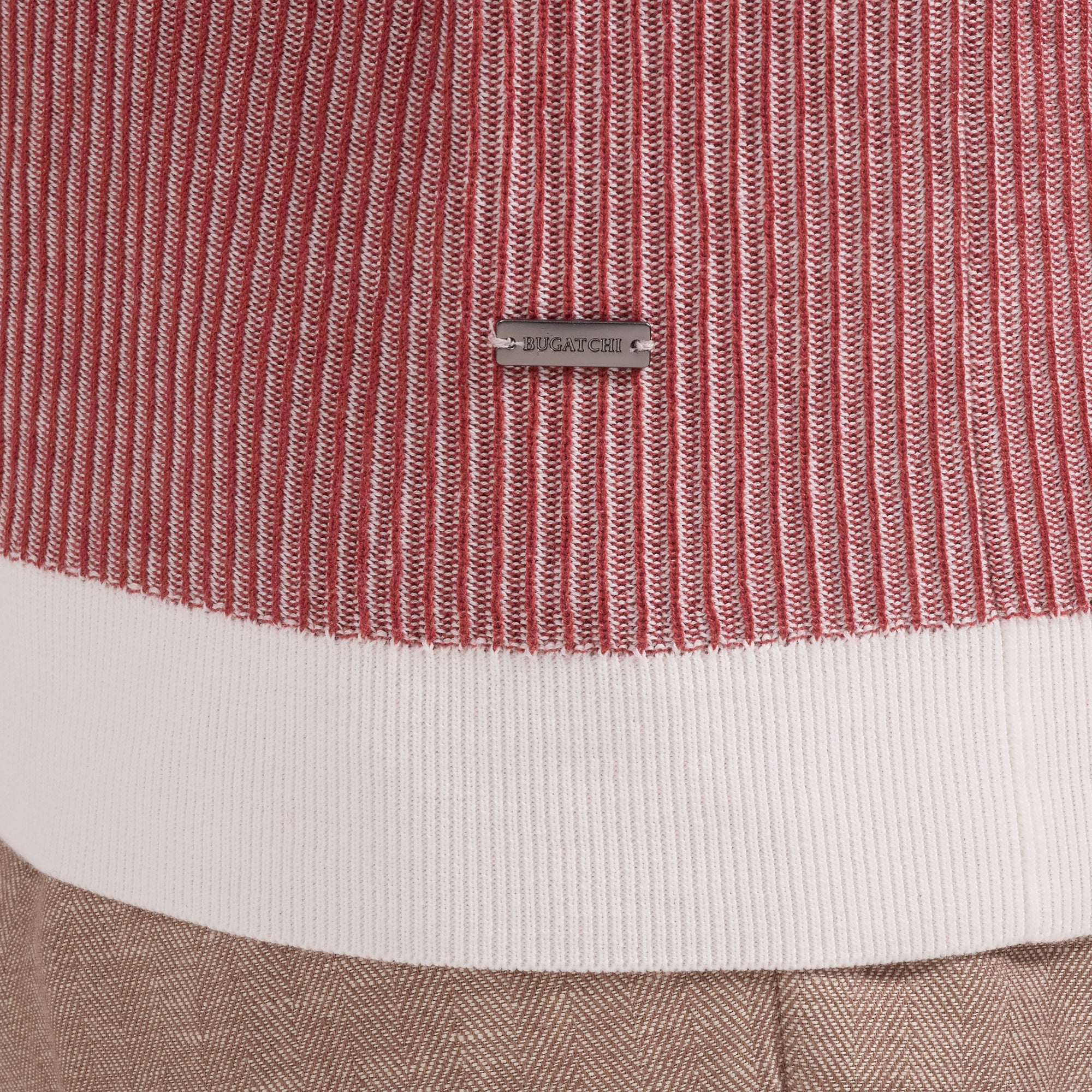 Ottoman Rib Quarter Zip Short-Sleeve Polo Sweater