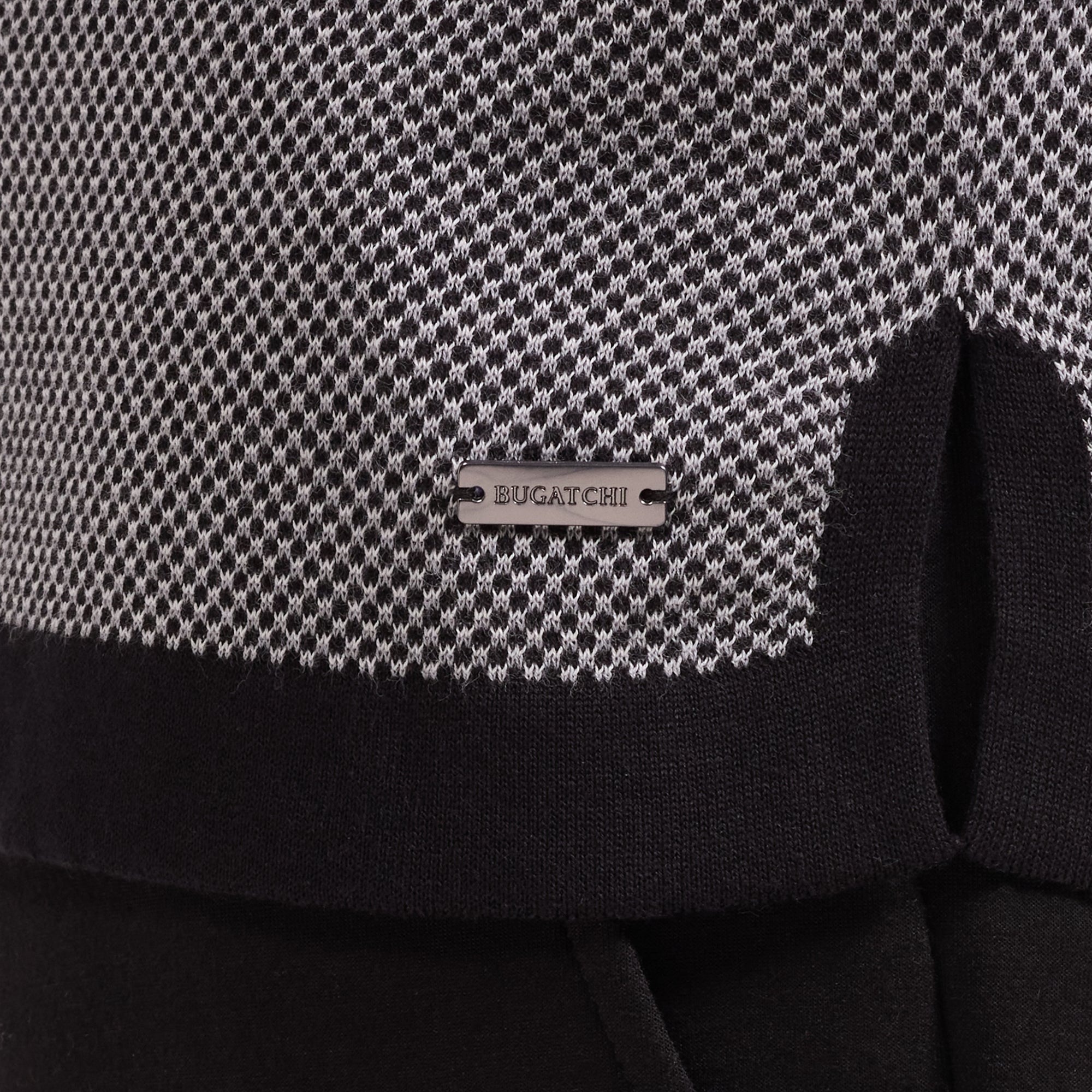 Textured Jacquard Short-Sleeve Polo Sweater