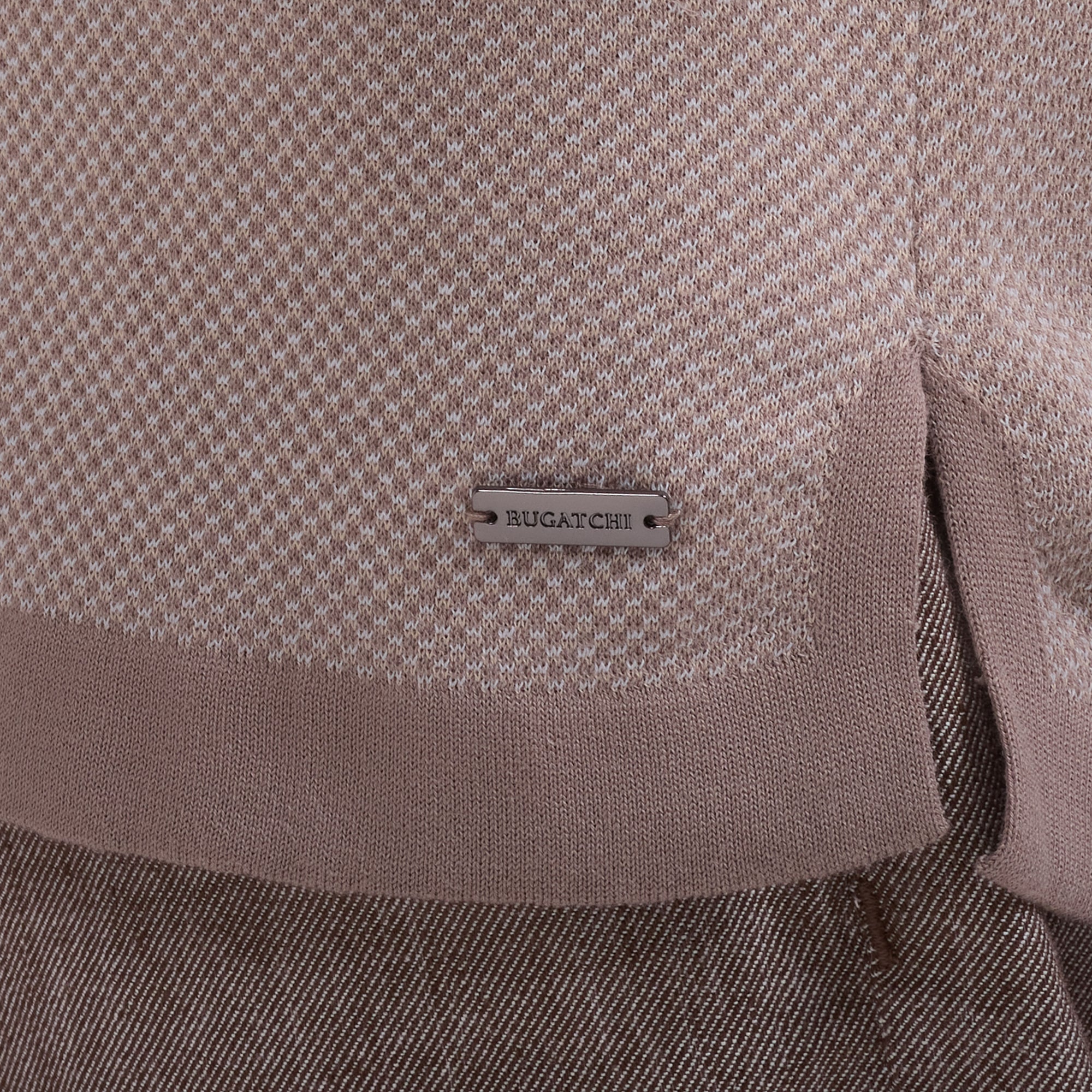 Textured Jacquard Short-Sleeve Polo Sweater