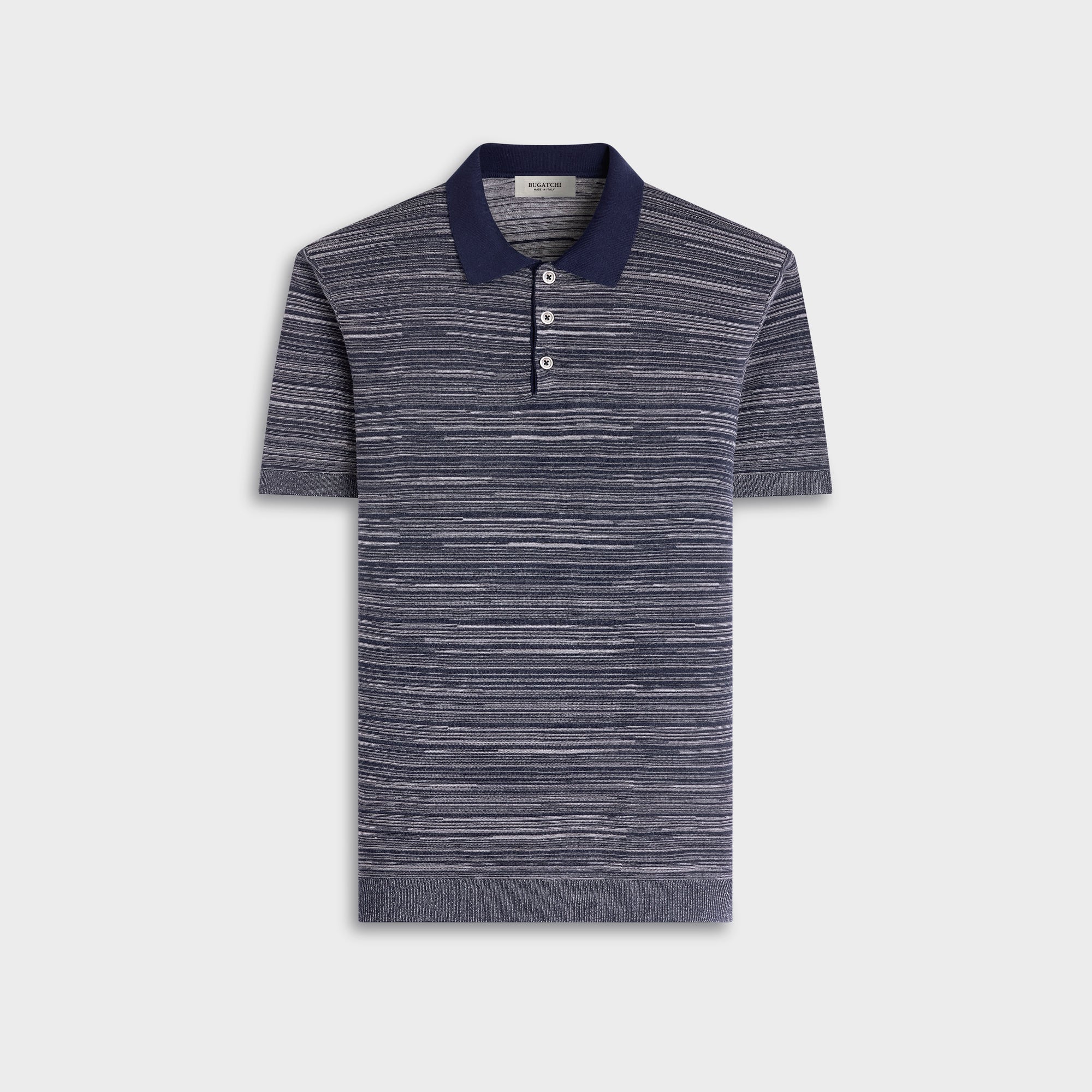 Space-Dyed Short-Sleeve Polo Sweater