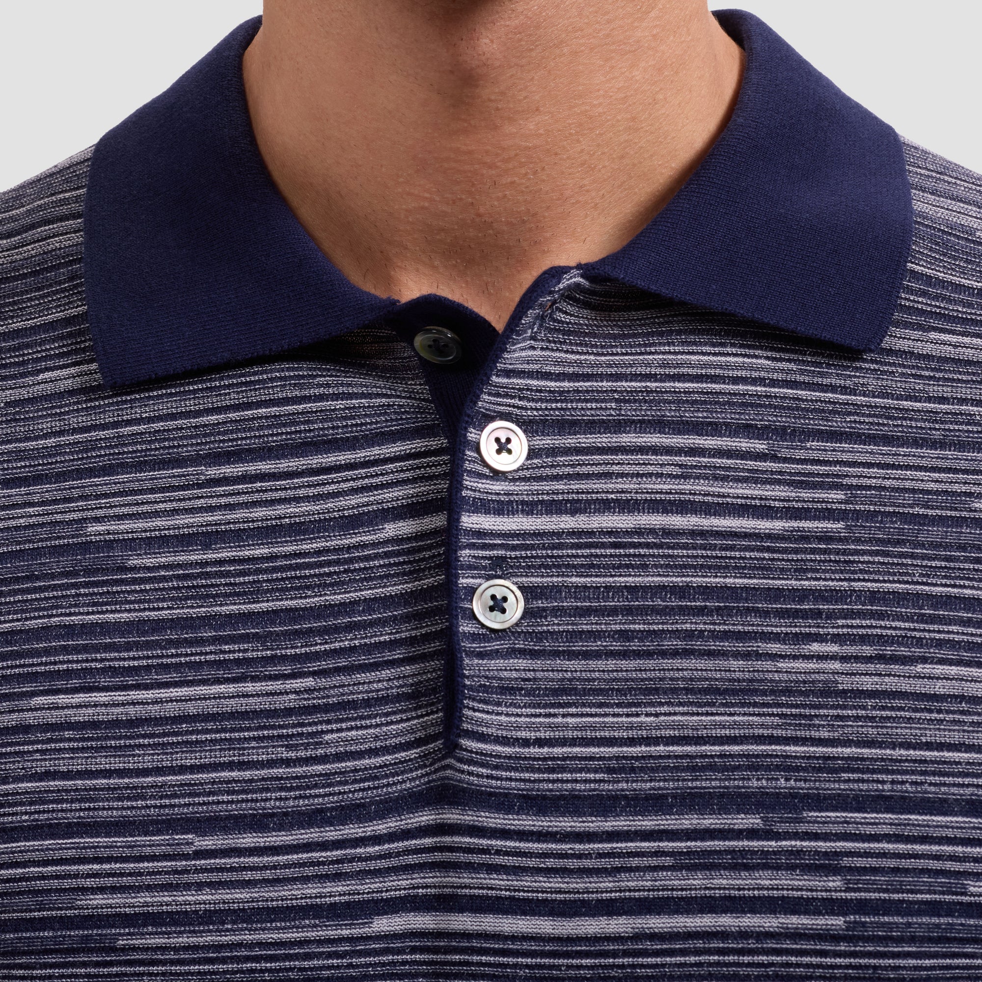 Space-Dyed Short-Sleeve Polo Sweater
