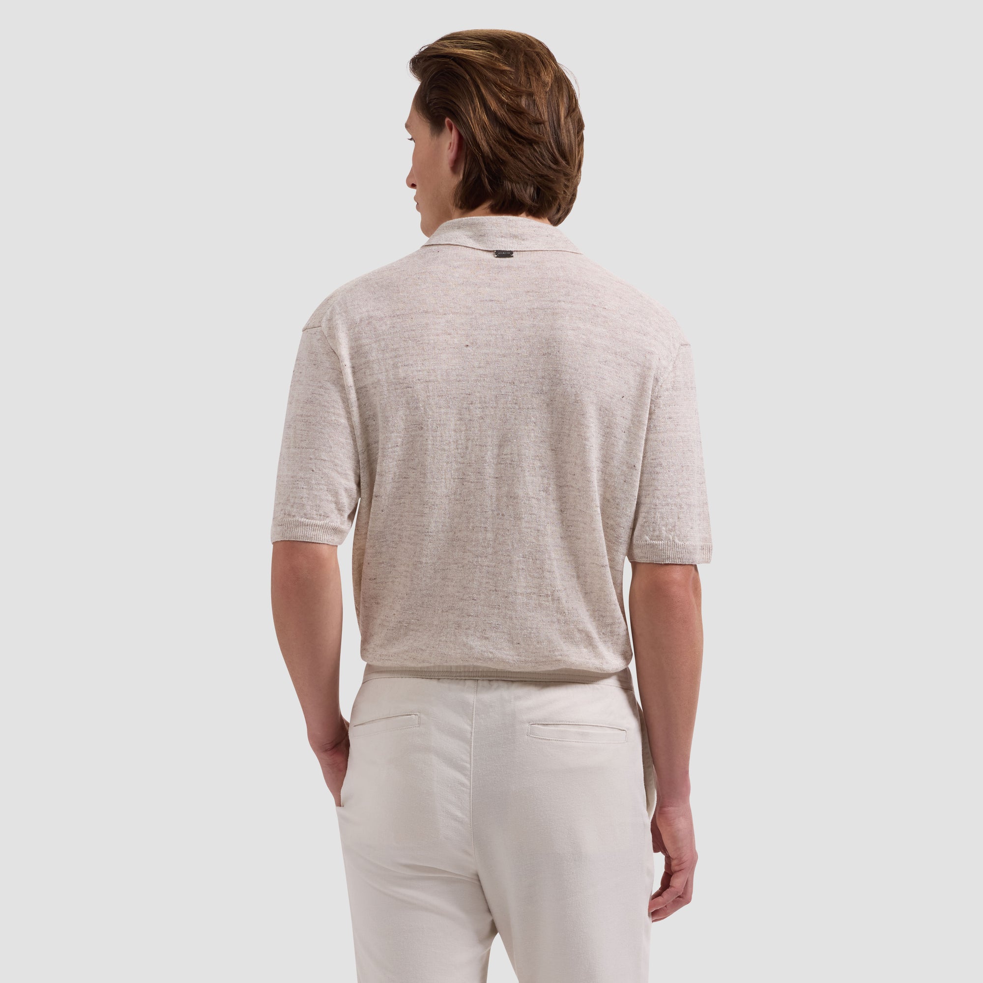 Marled Short-Sleeve Polo Sweater
