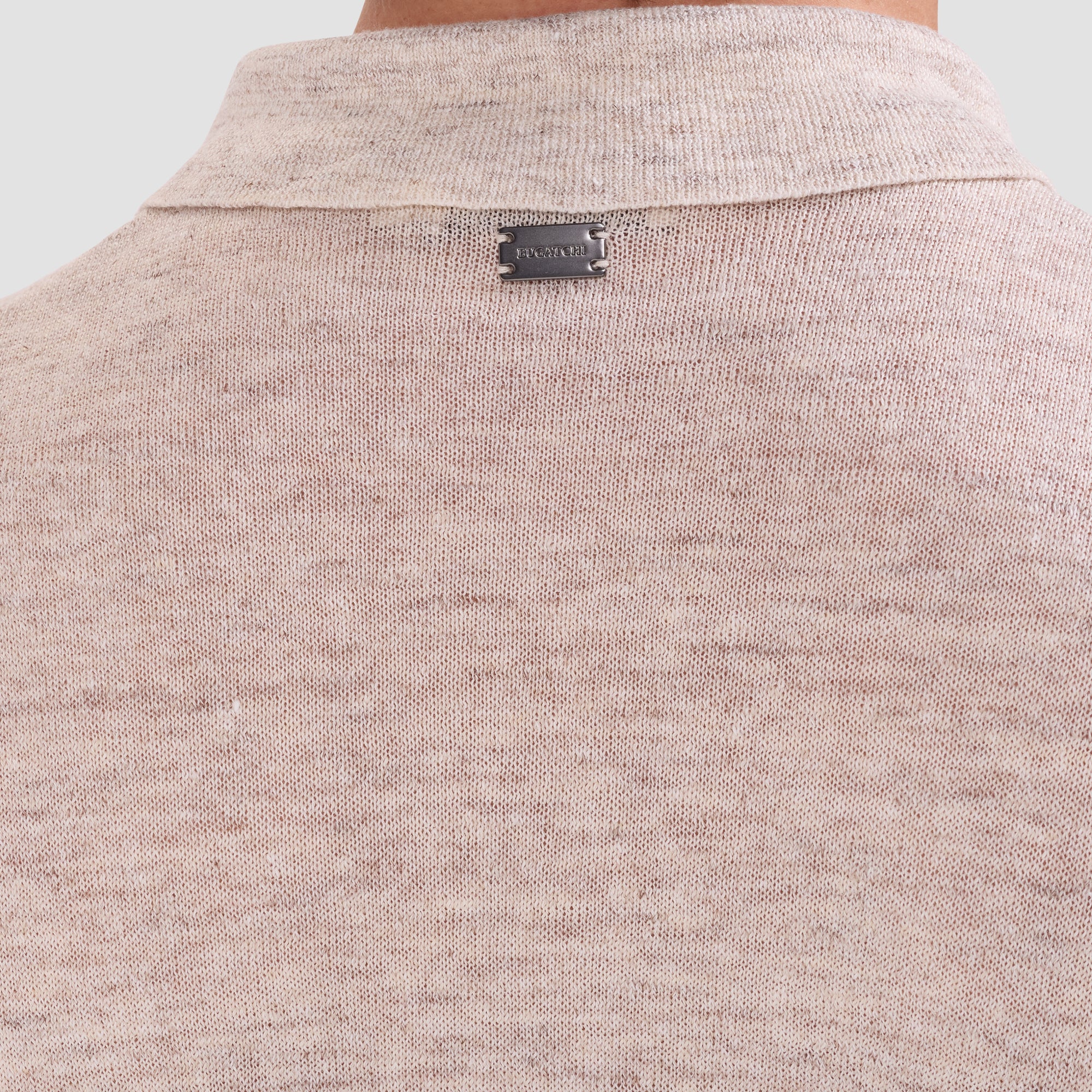 Marled Short-Sleeve Polo Sweater