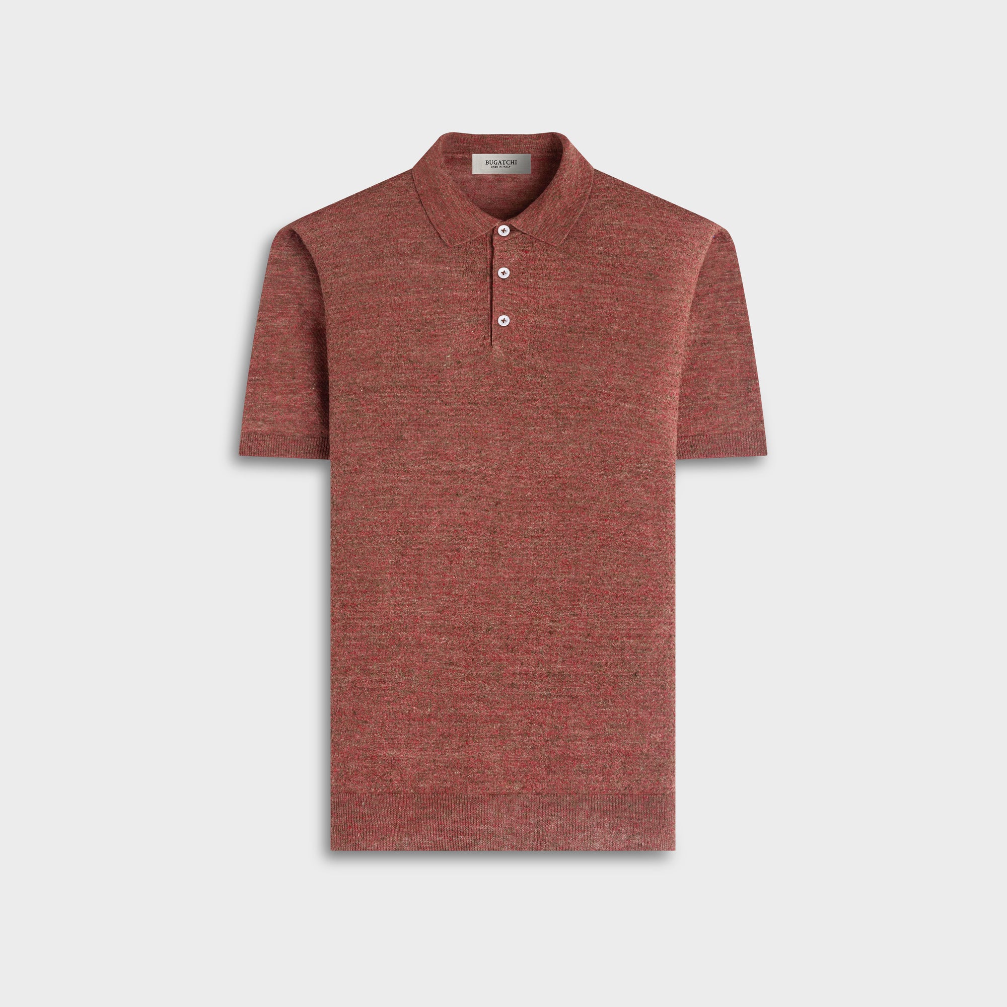 Marled Short-Sleeve Polo Sweater