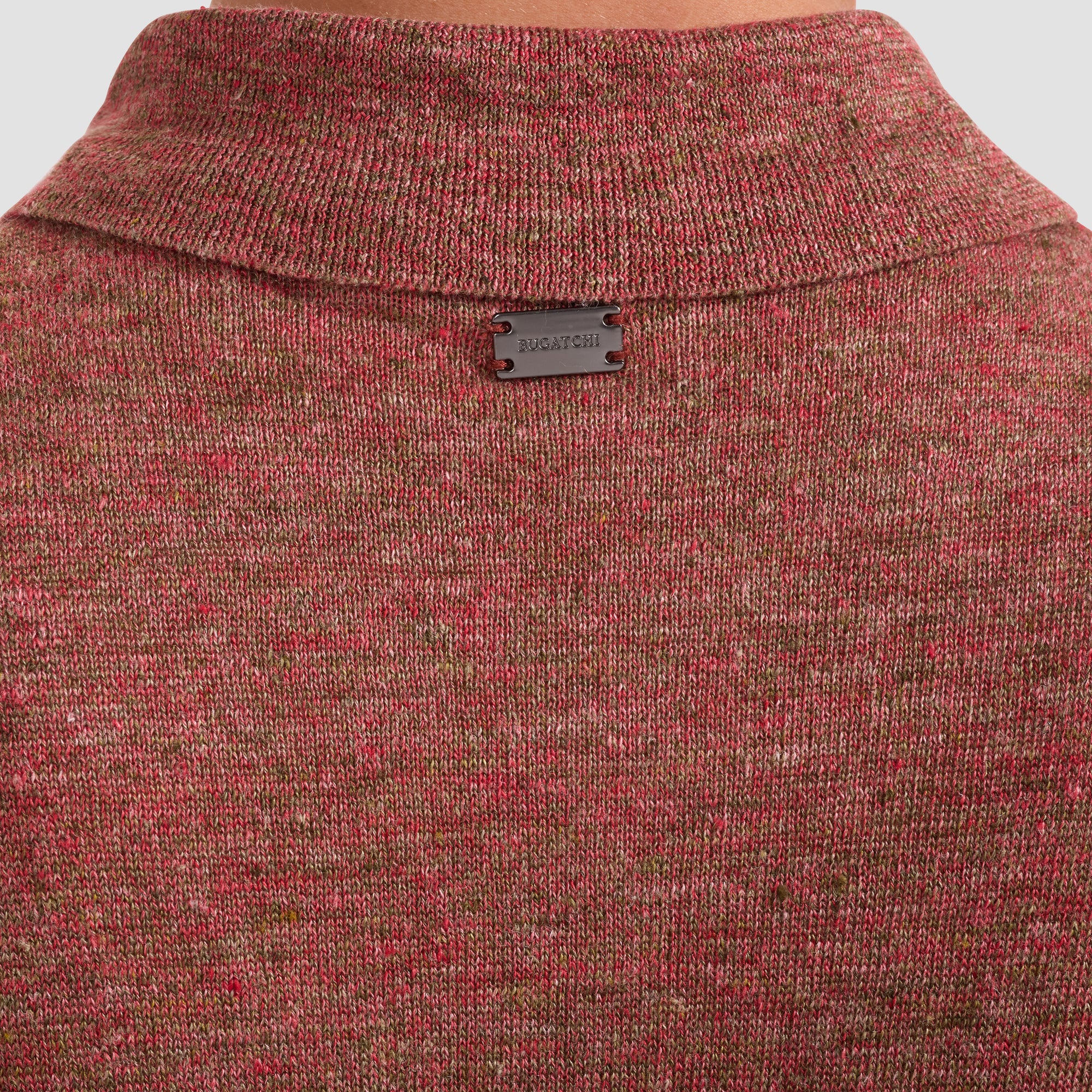 Marled Short-Sleeve Polo Sweater