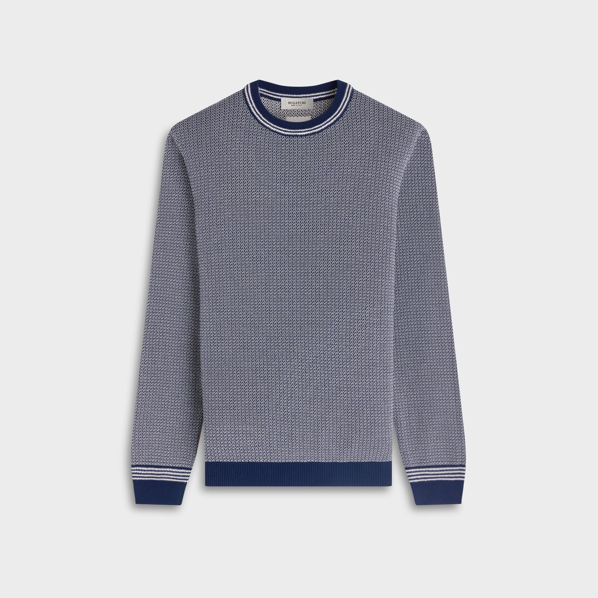 Micro Jacquard Crewneck Sweater