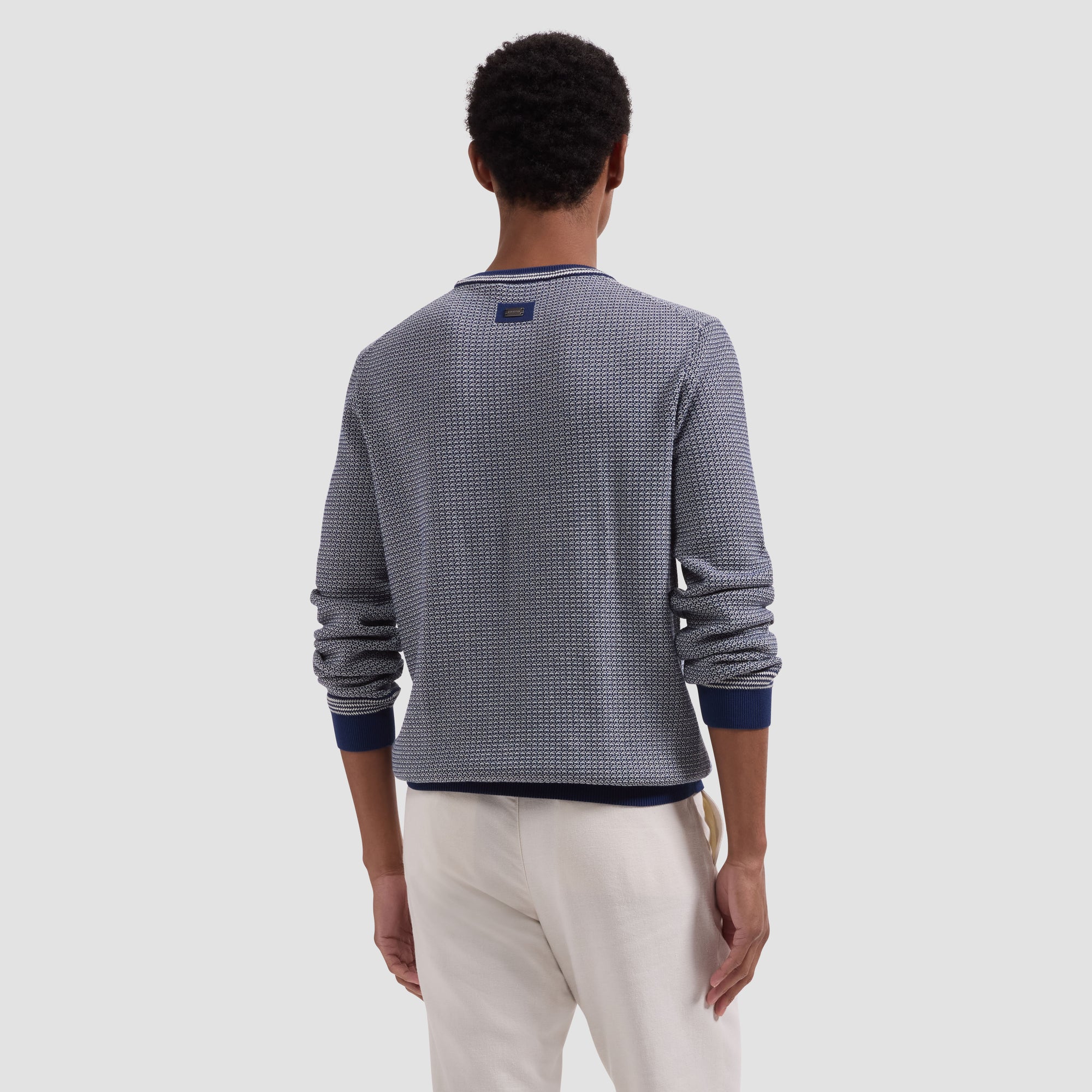 Micro Jacquard Crewneck Sweater