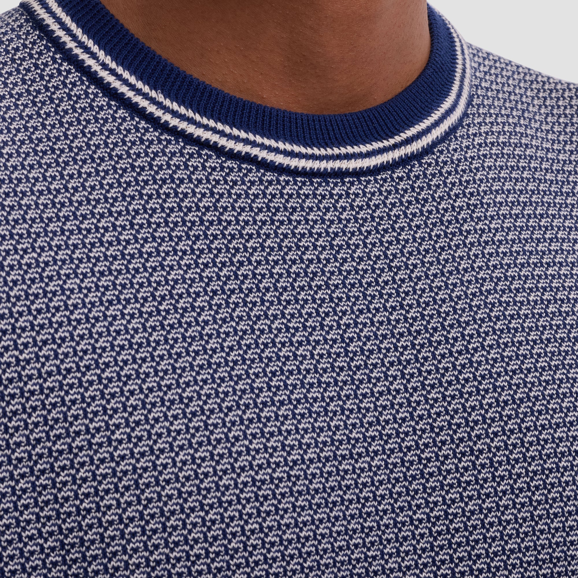 Micro Jacquard Crewneck Sweater