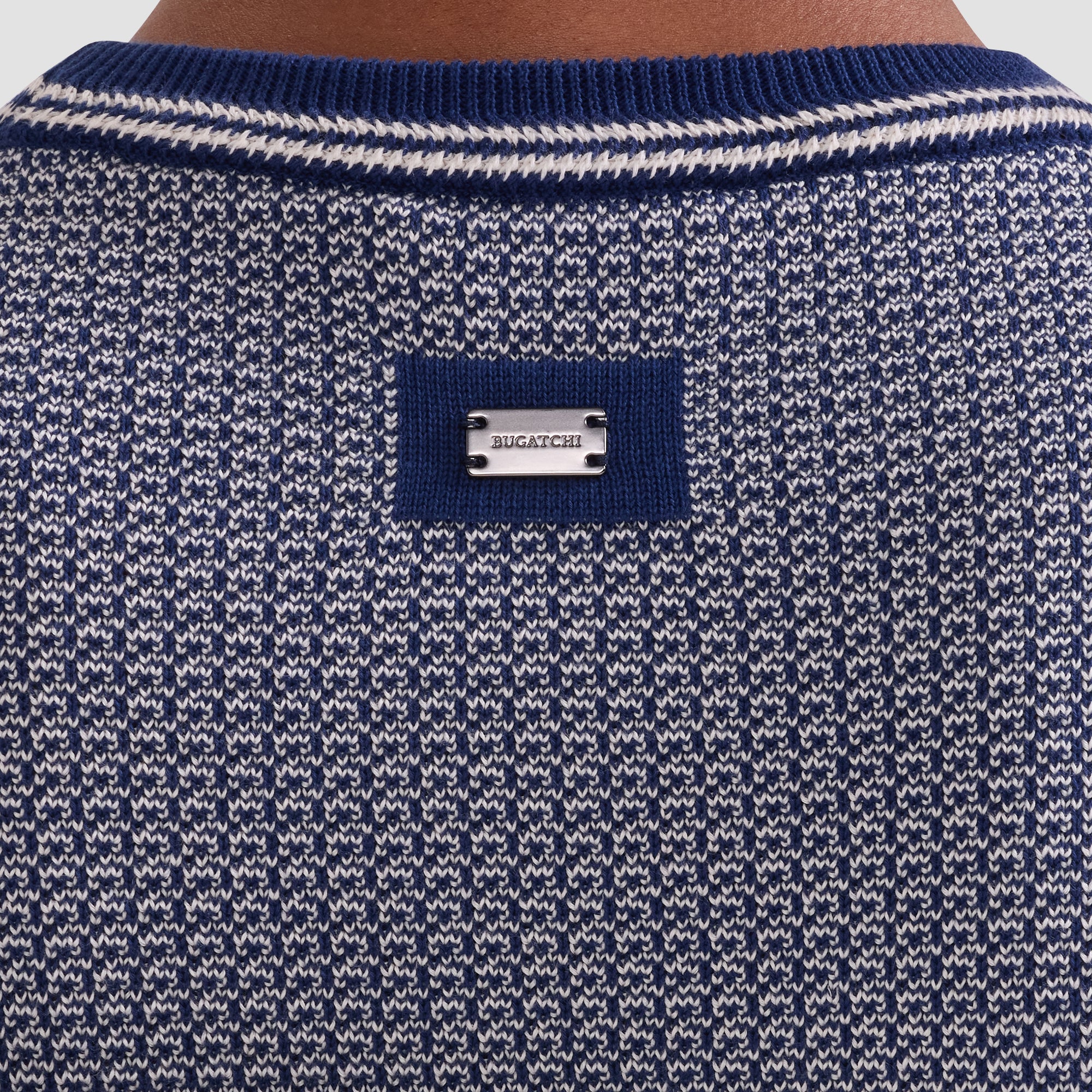 Micro Jacquard Crewneck Sweater