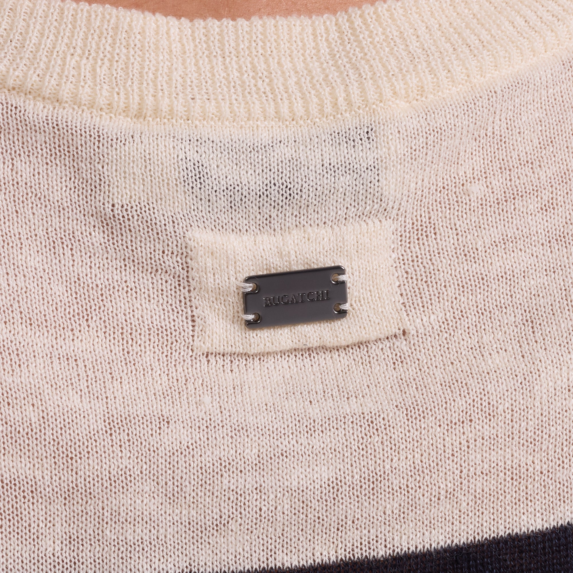 Striped Short-Sleeve Crewneck Sweater