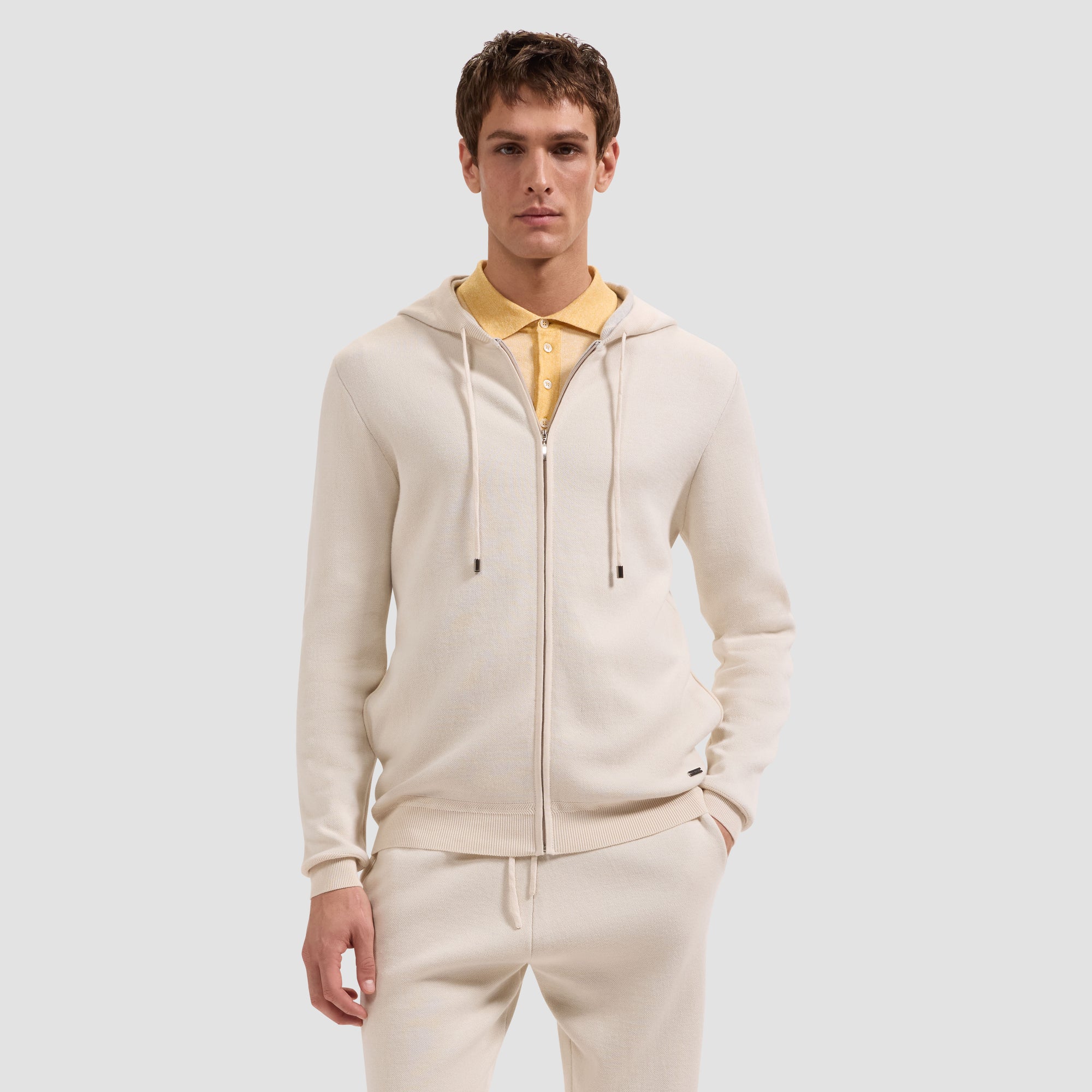 Solid Full-Zip Hoodie Sweater