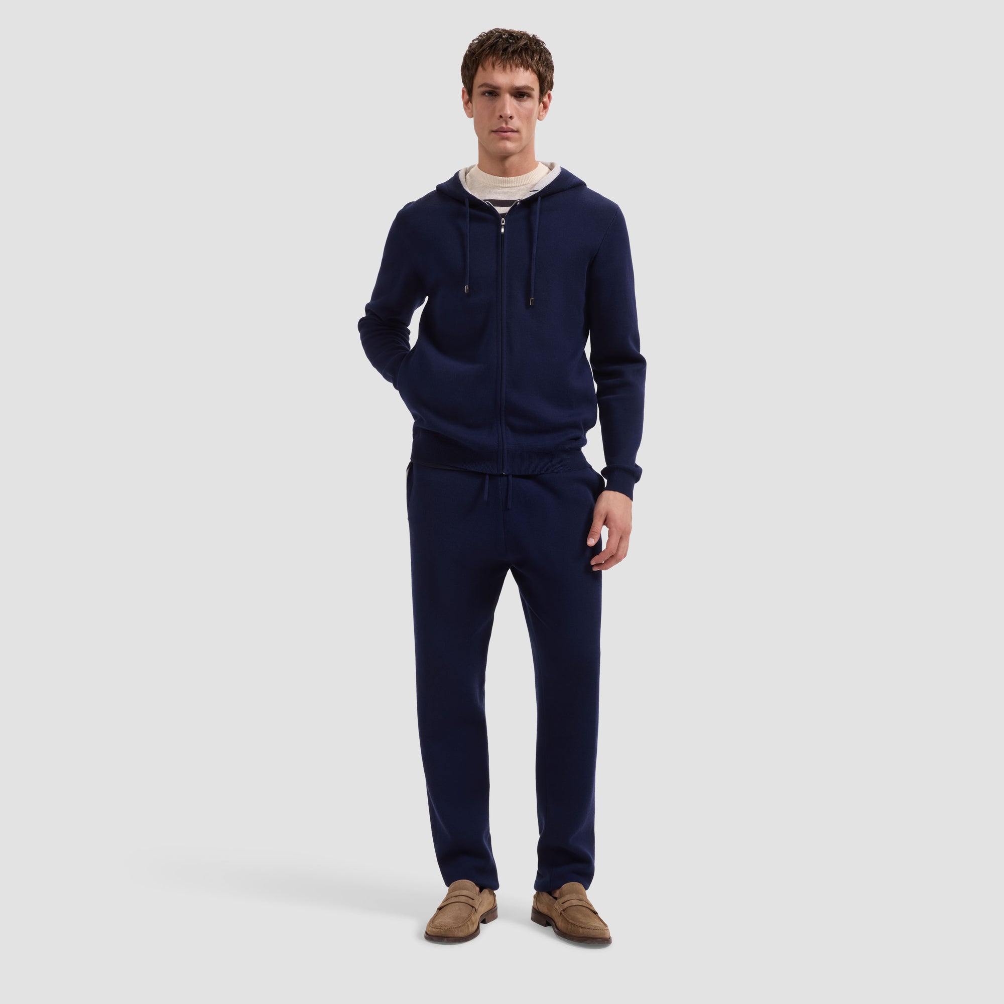 Solid Full-Zip Hoodie Sweater