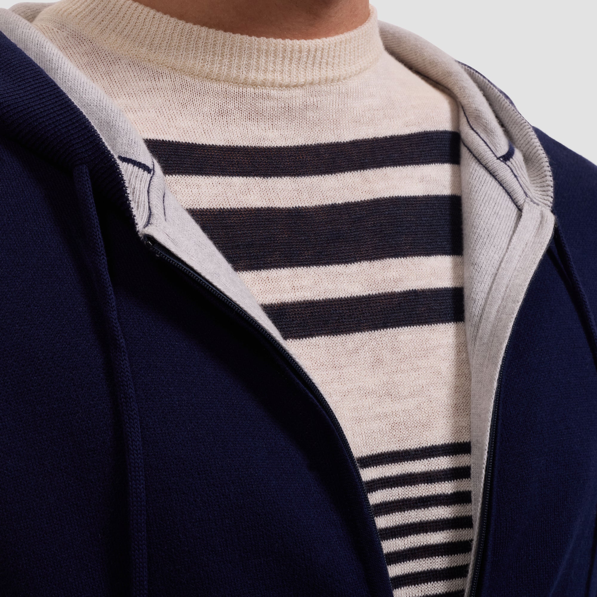 Solid Full-Zip Hoodie Sweater