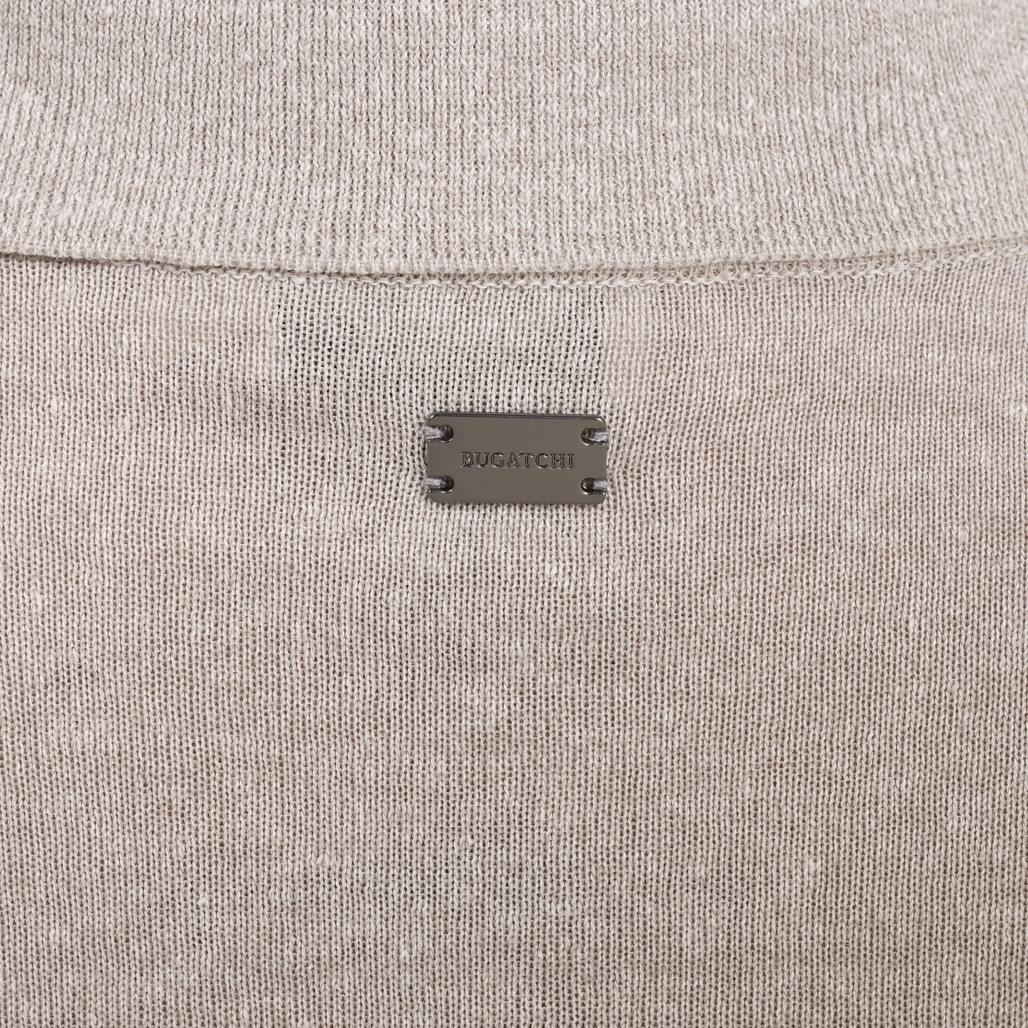 Palm Print Short-Sleeve Polo Sweater