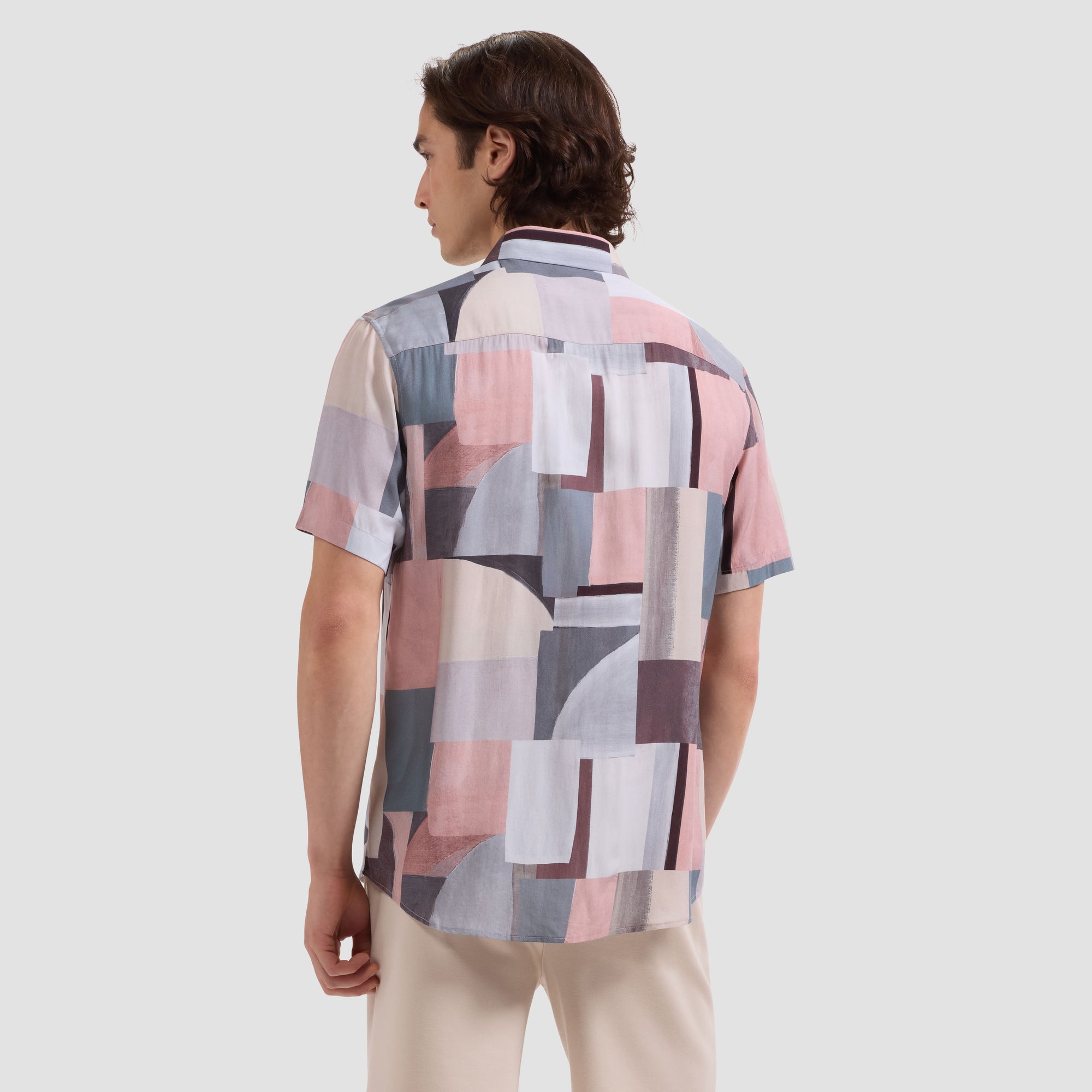 Orson Abstract Color Block Short-Sleeve Shirt