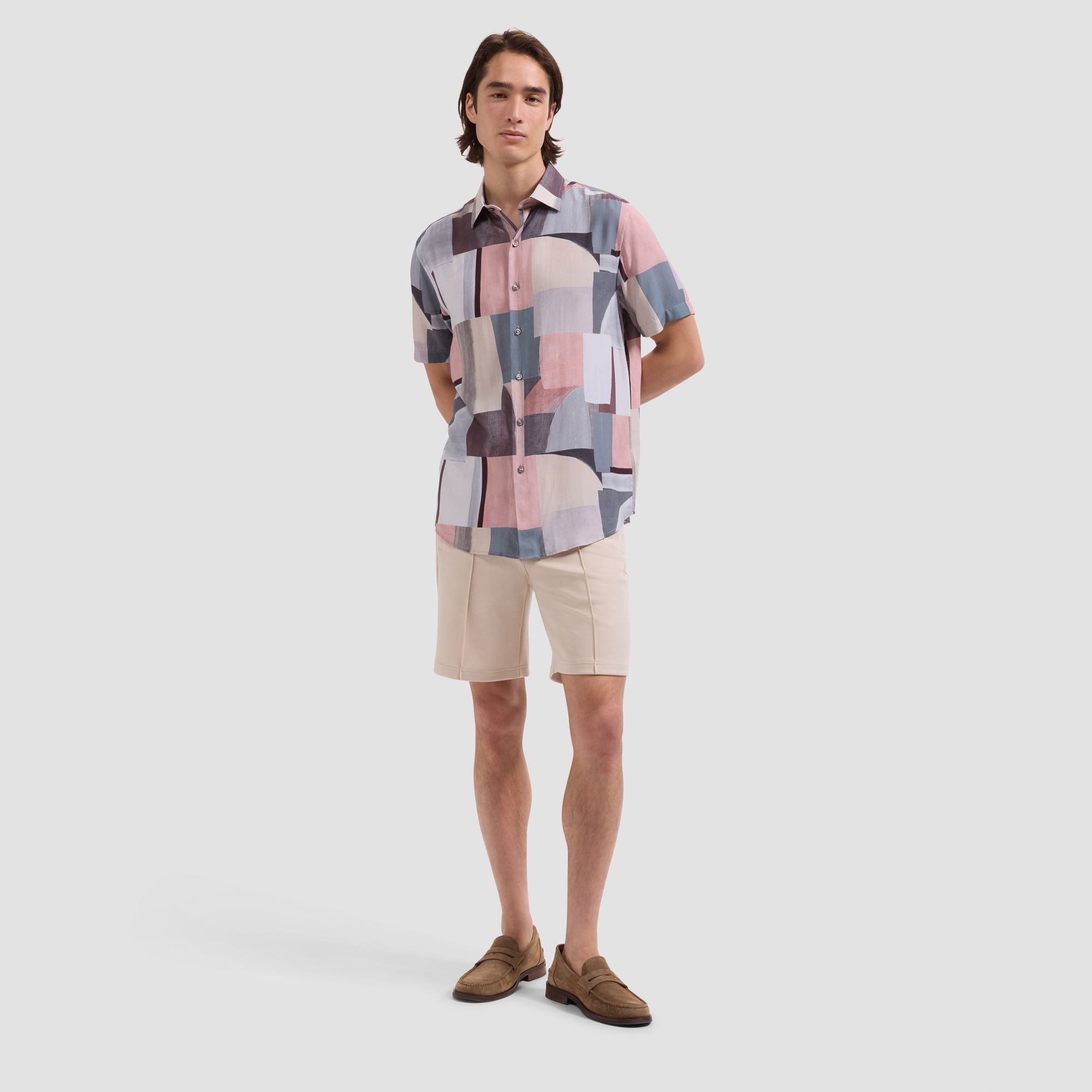 Orson Abstract Color Block Short-Sleeve Shirt