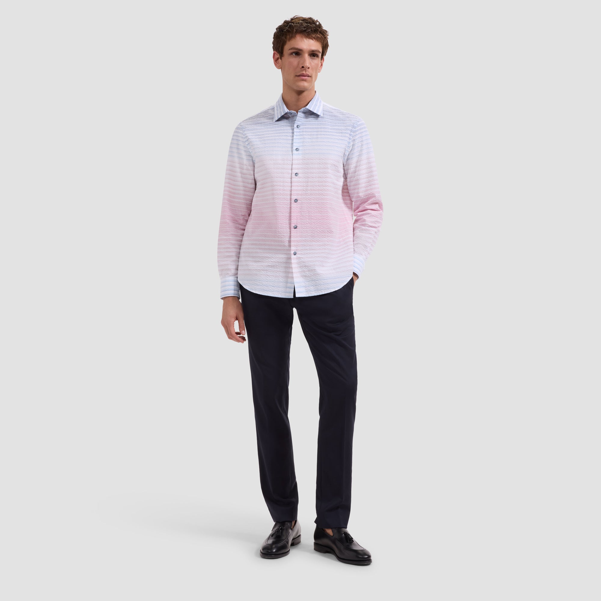 Julian Ombre Stripe Seersucker Shirt