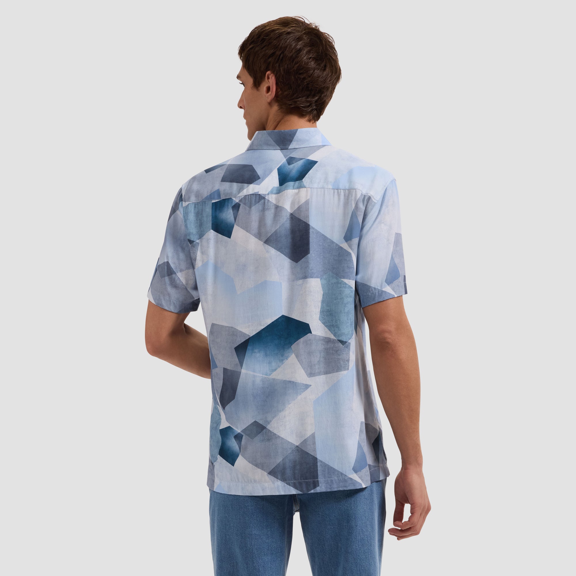 Vero Abstract Geometric Short-Sleeve Shirt