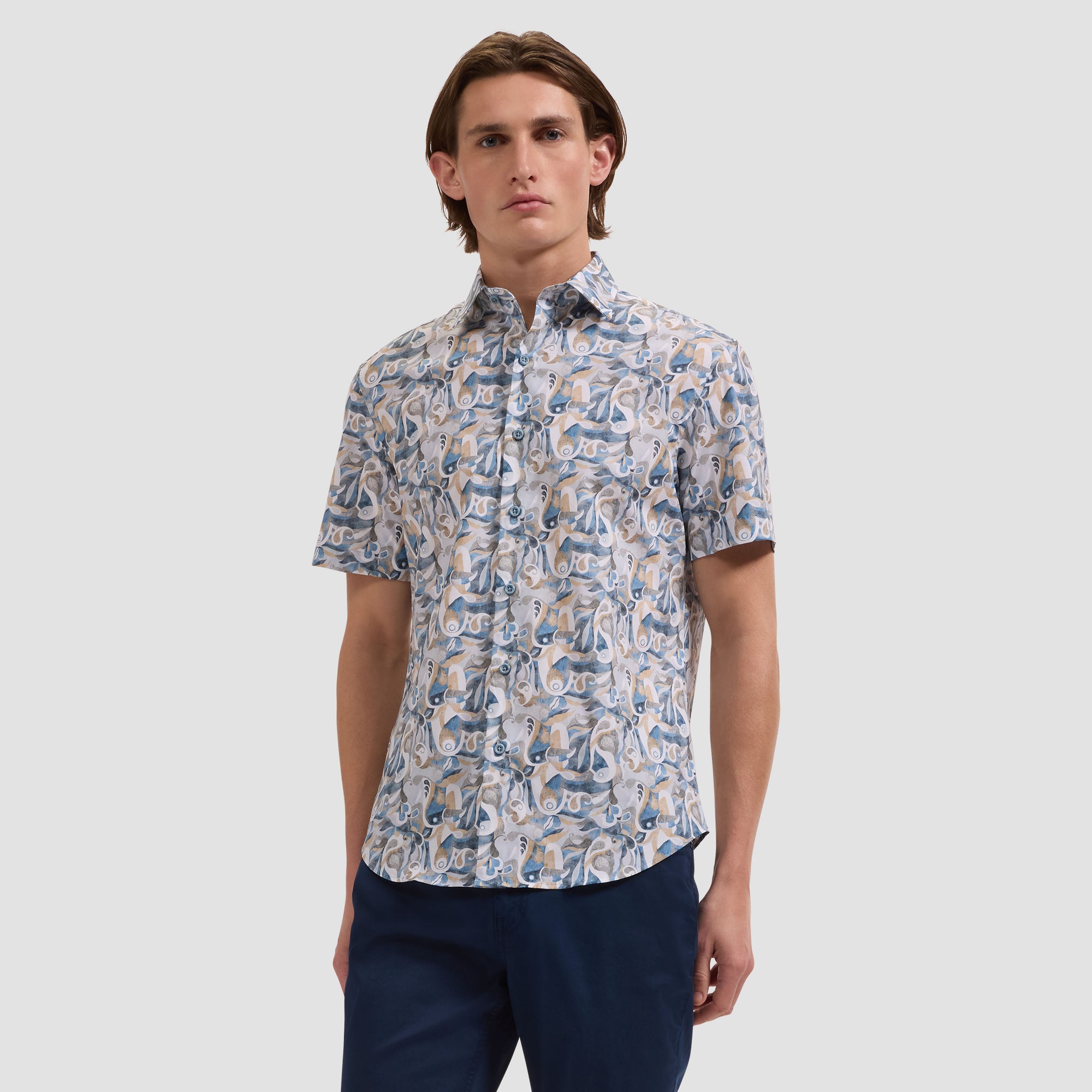 Orson Abstract Paisley Short-Sleeve Shirt