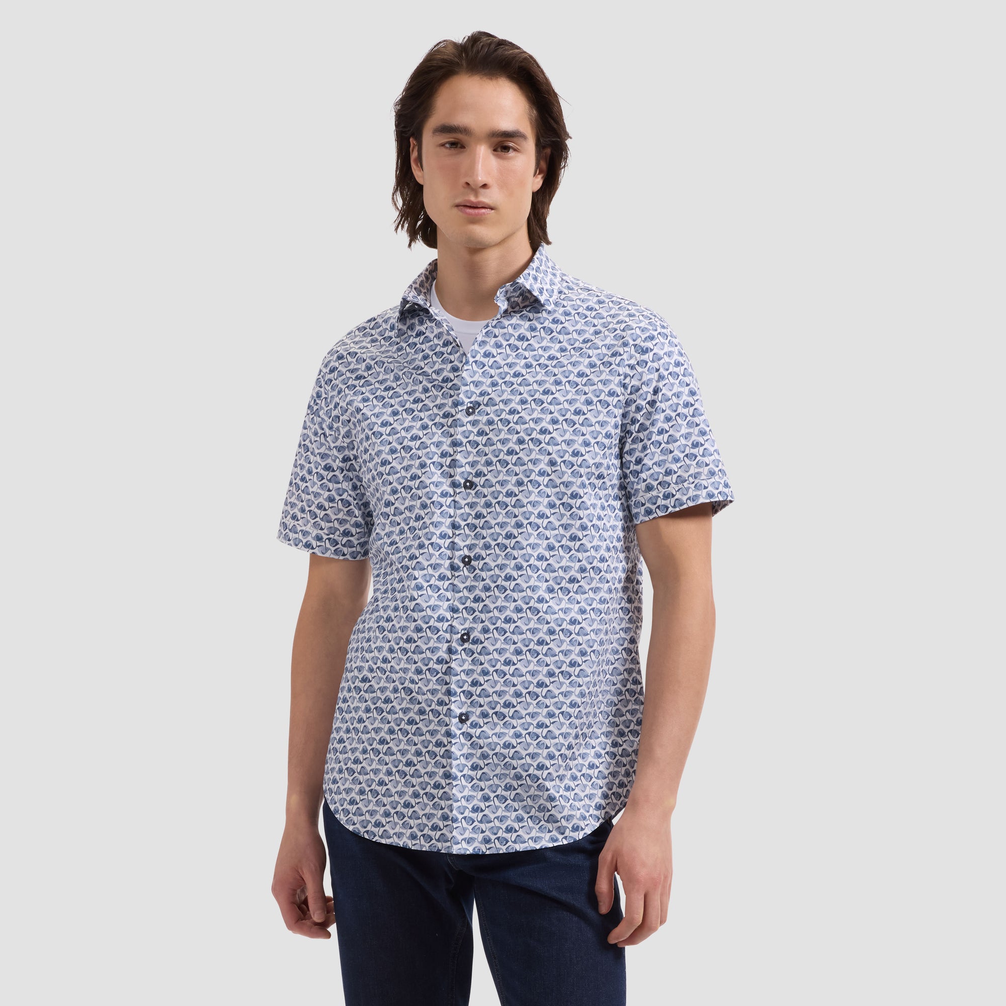 Orson Abstract Flamingo Short-Sleeve Shirt