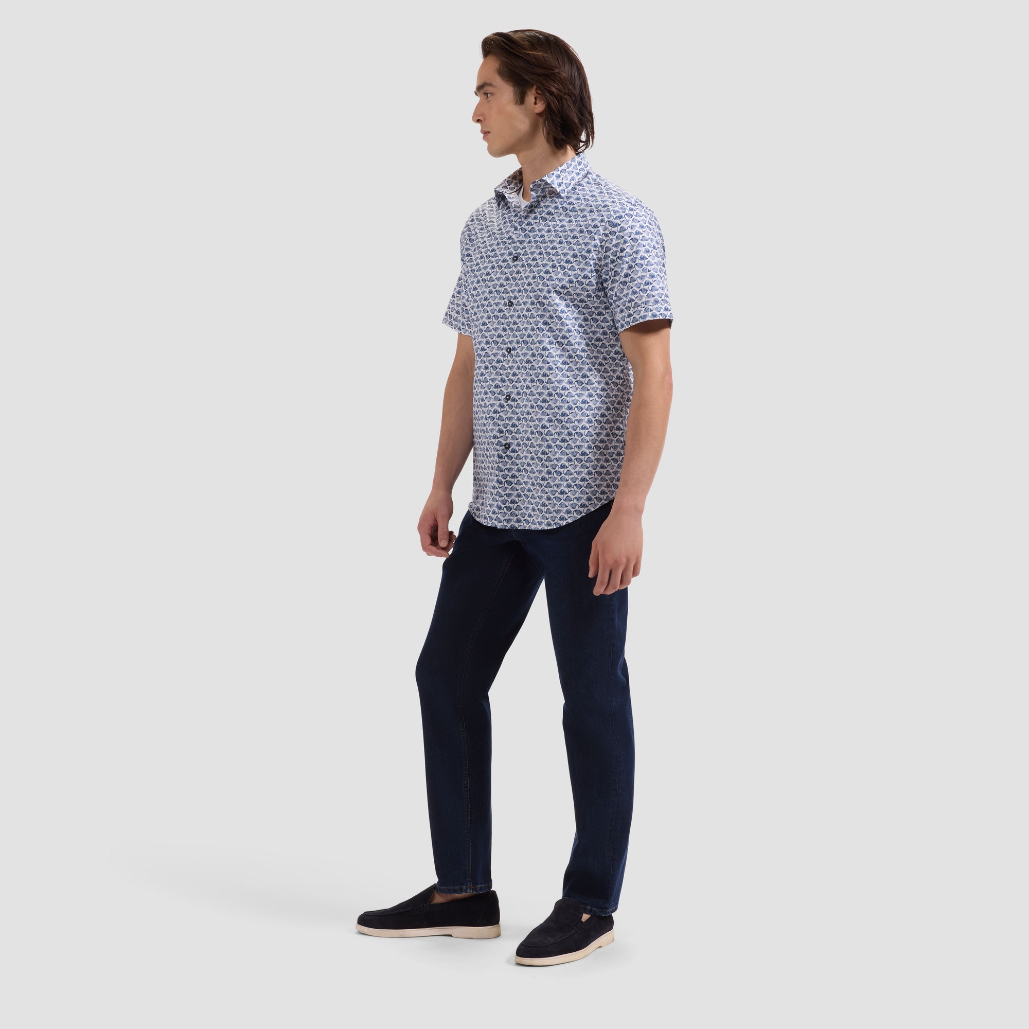 Orson Abstract Flamingo Short-Sleeve Shirt