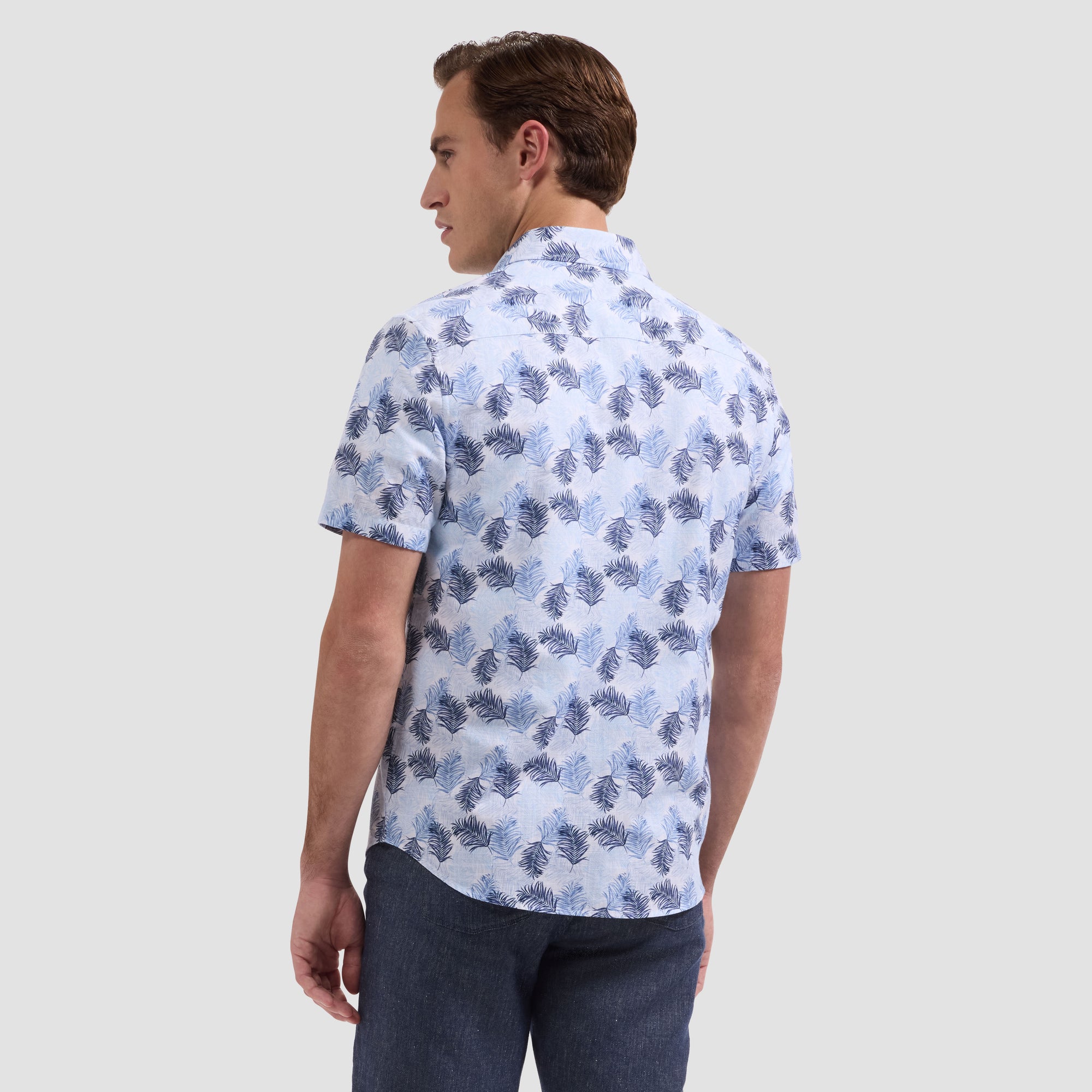Orson Leaf Print Short-Sleeve Shirt