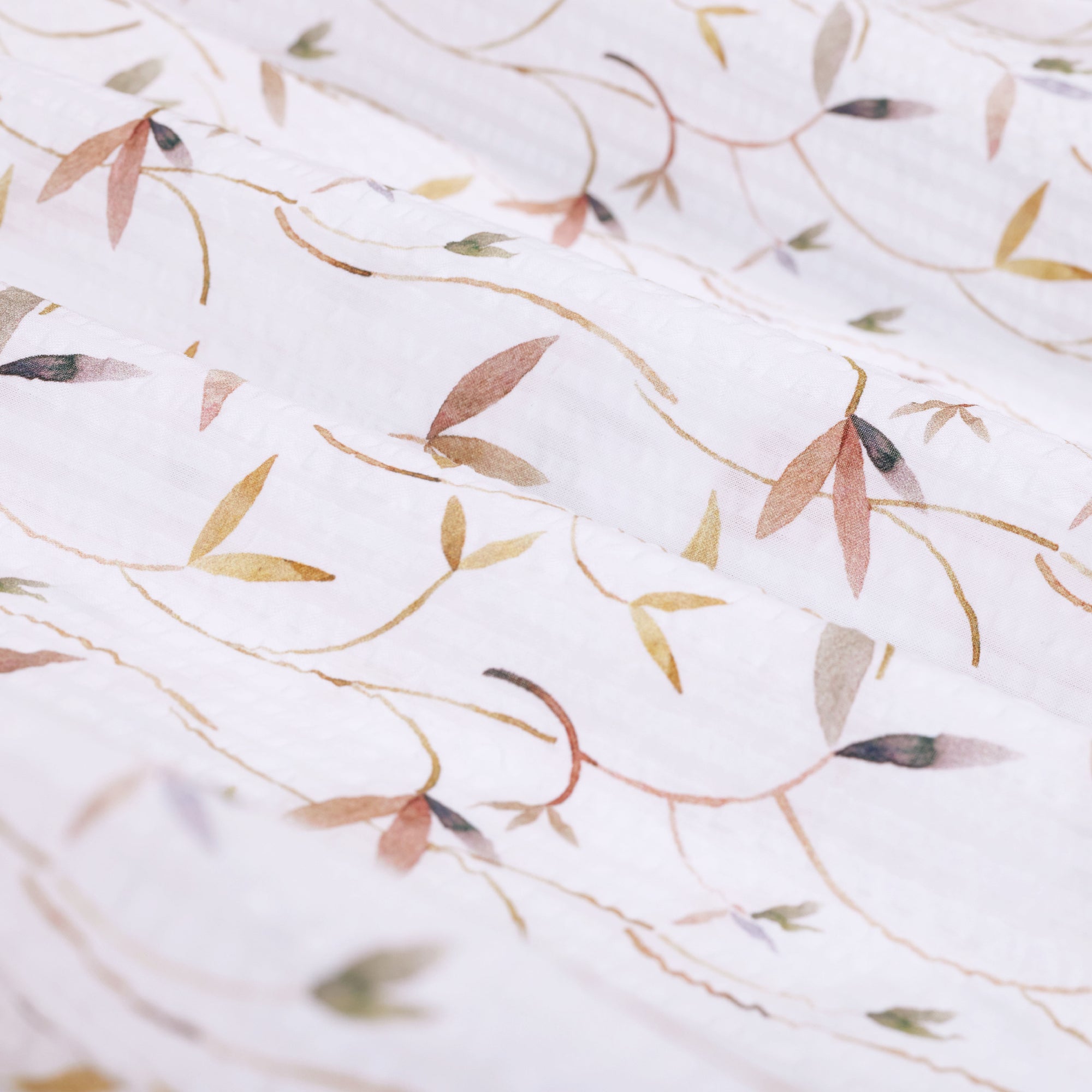 Julian Leaf Print Seersucker Shirt