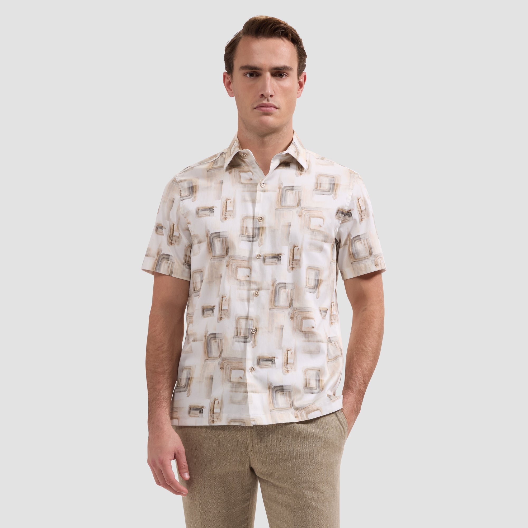 Vero Watercolor Abstract Short-Sleeve Shirt
